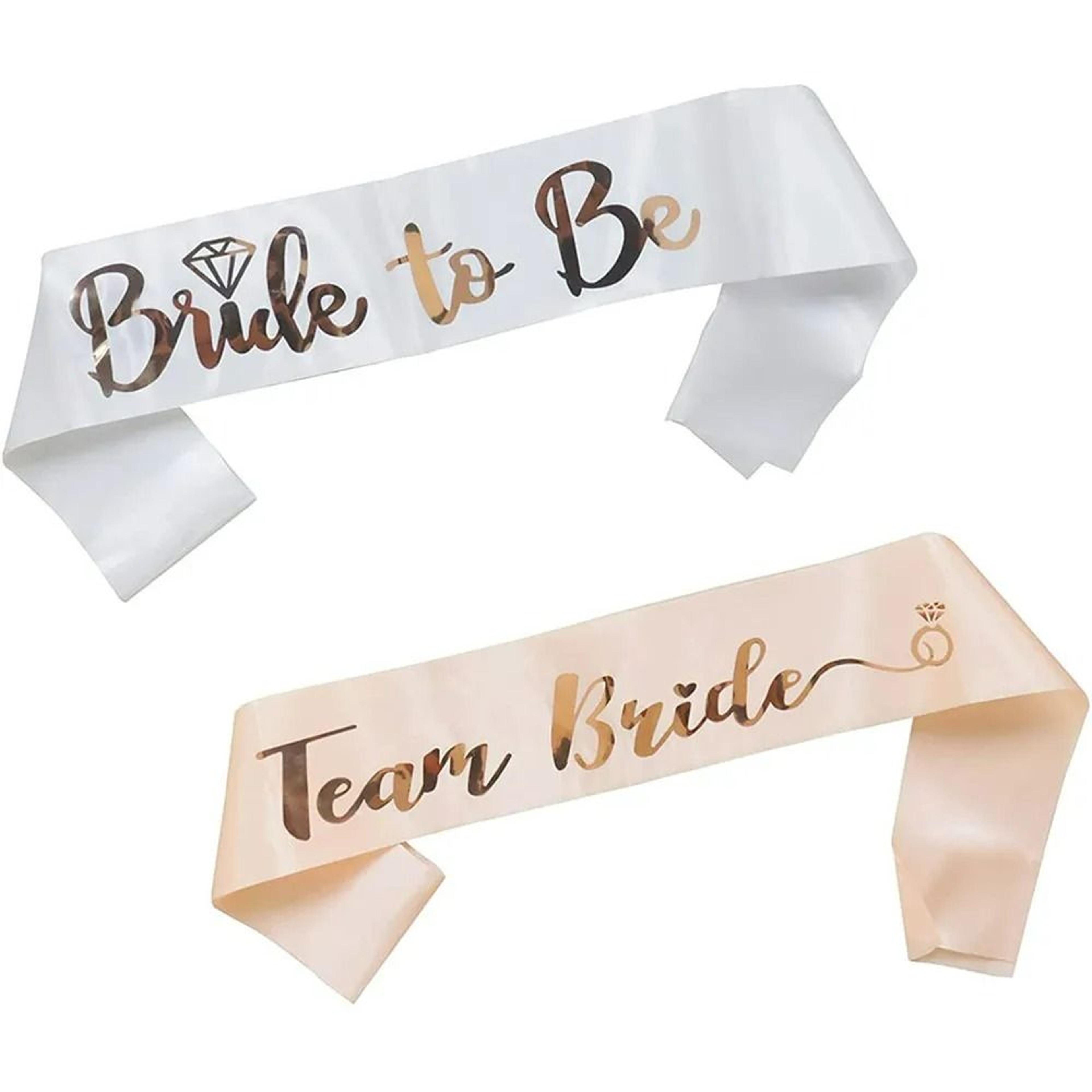 6-piece rose gold bridal party satin sash set