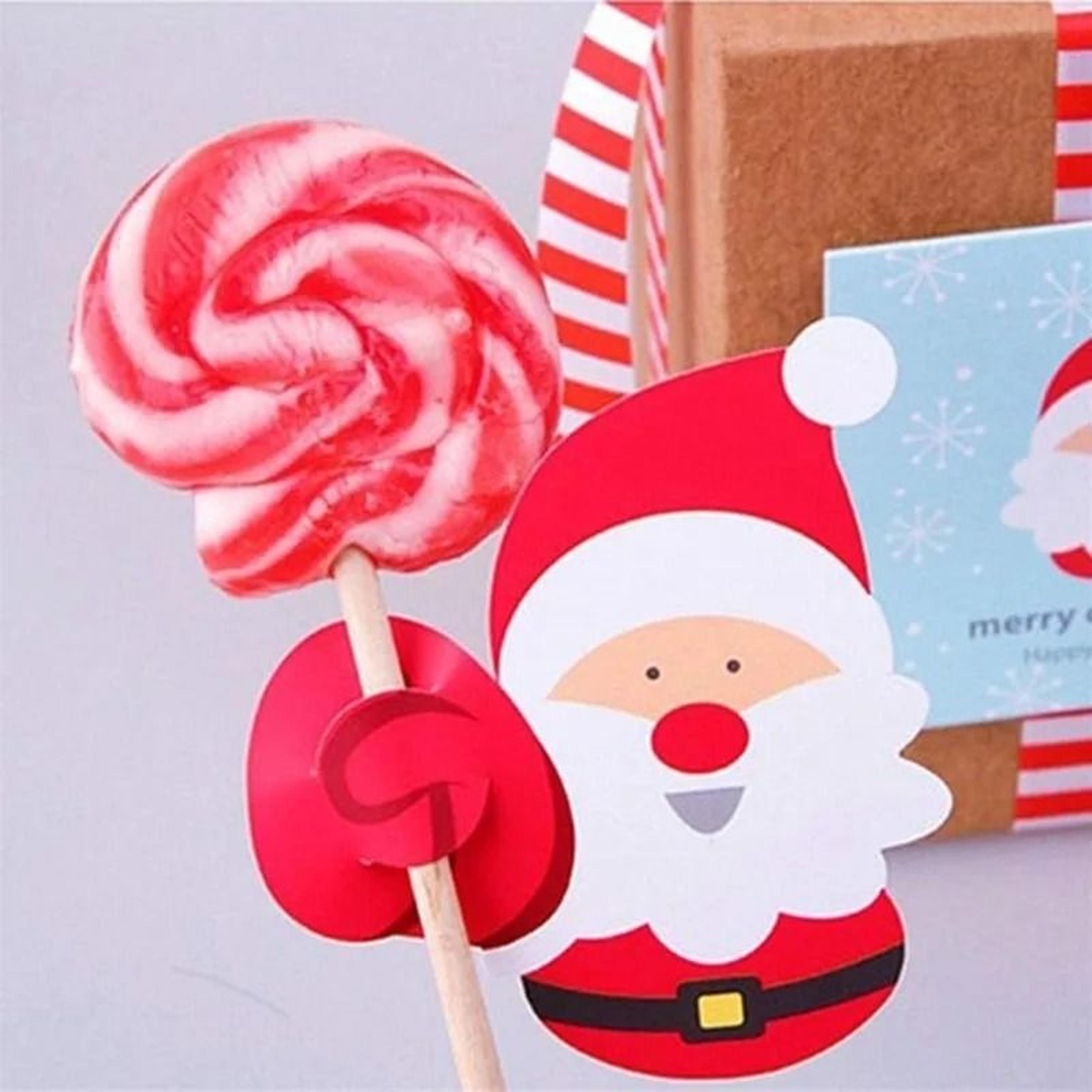 50-piece christmas lollipop paper decor cards