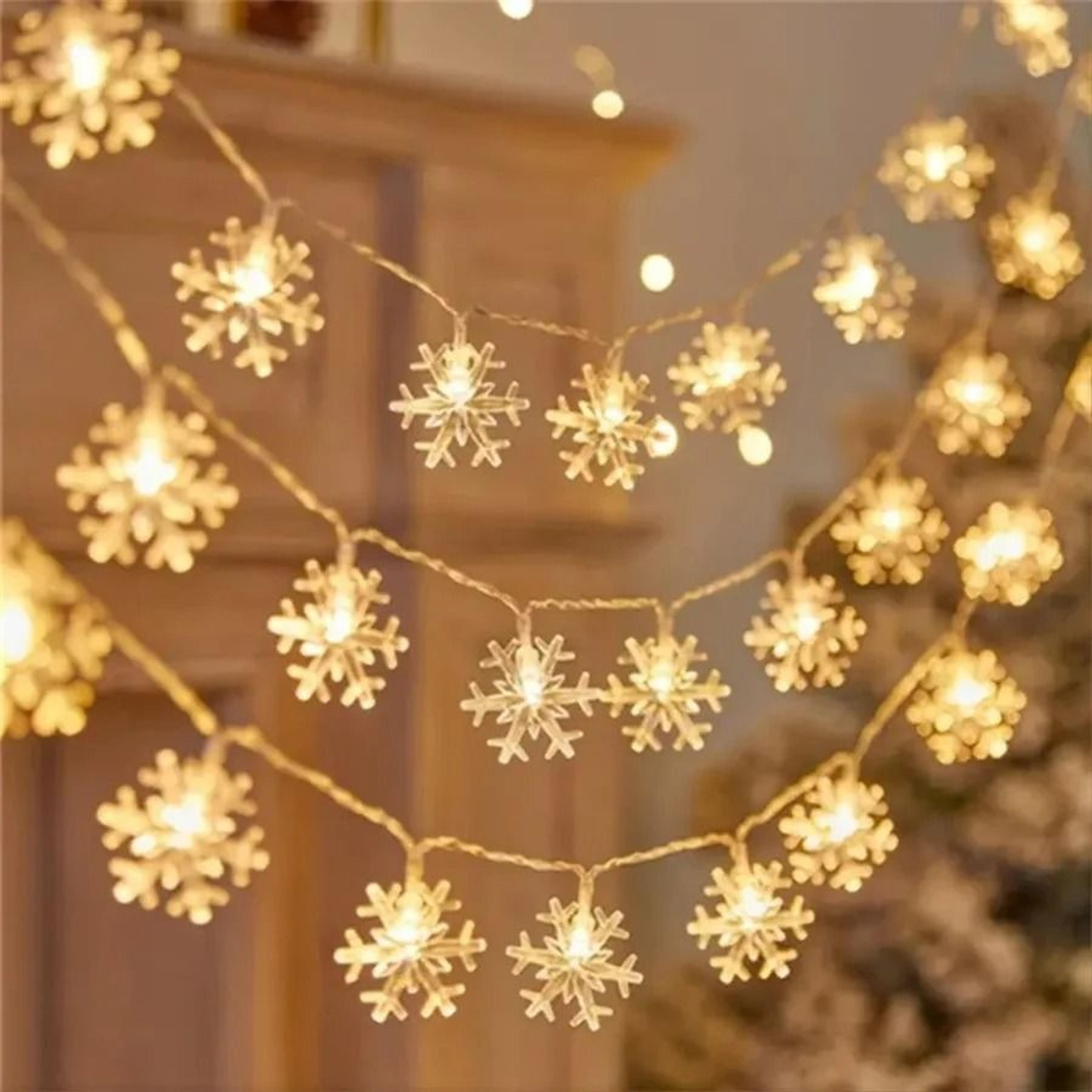 led snowflake string garland fairy lights