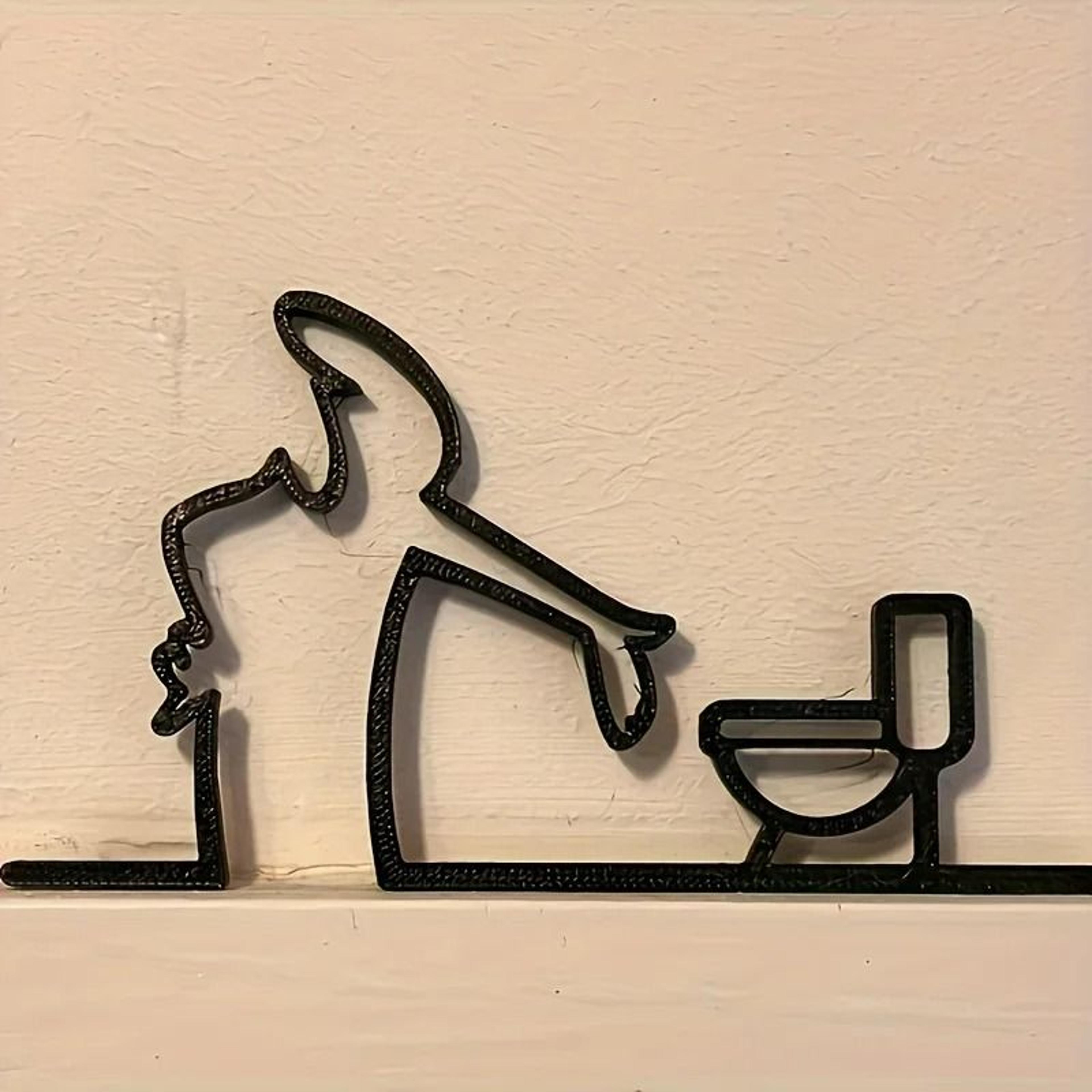 2d flat metal frame minimalist wall art