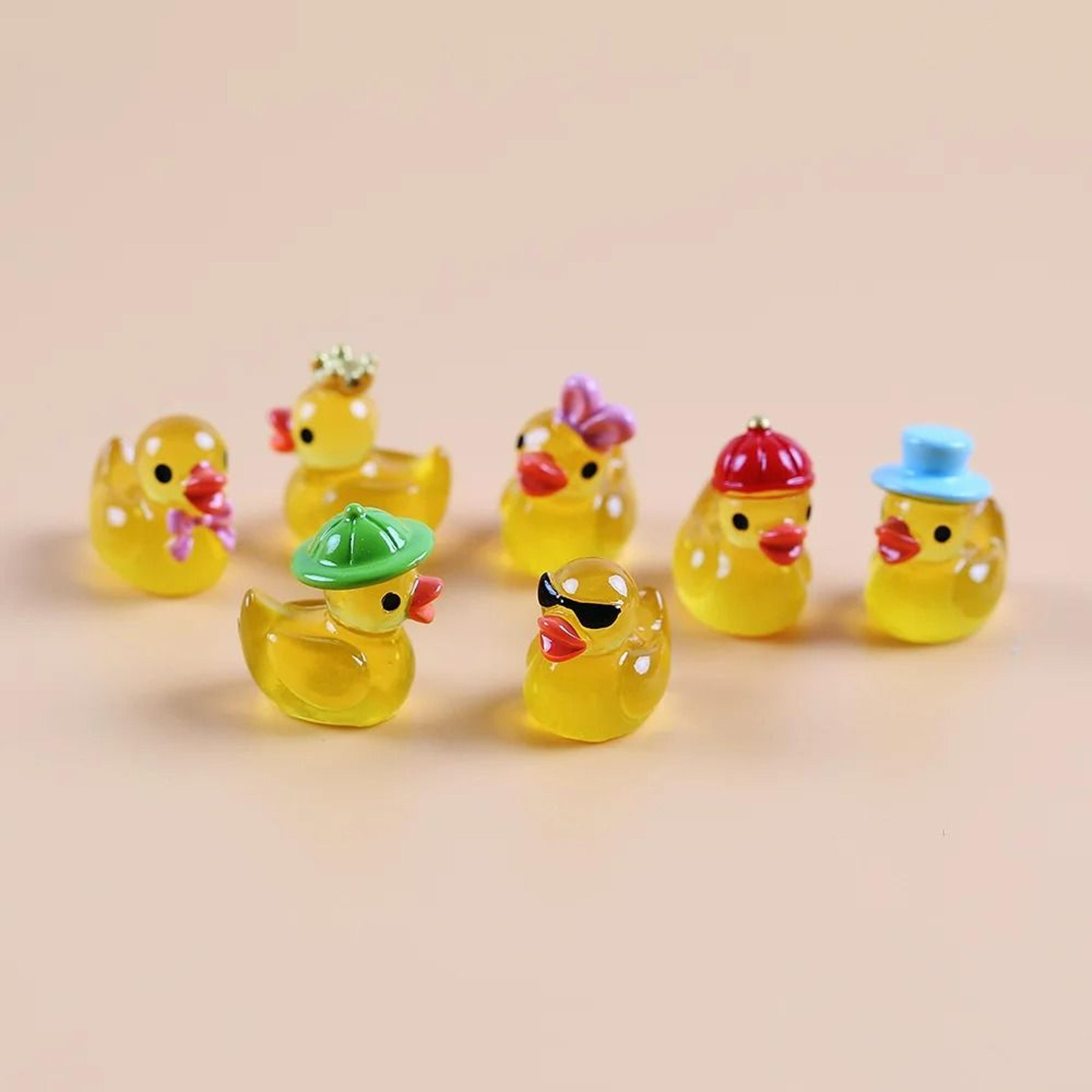 50-piece mini yellow luminous duck miniature set