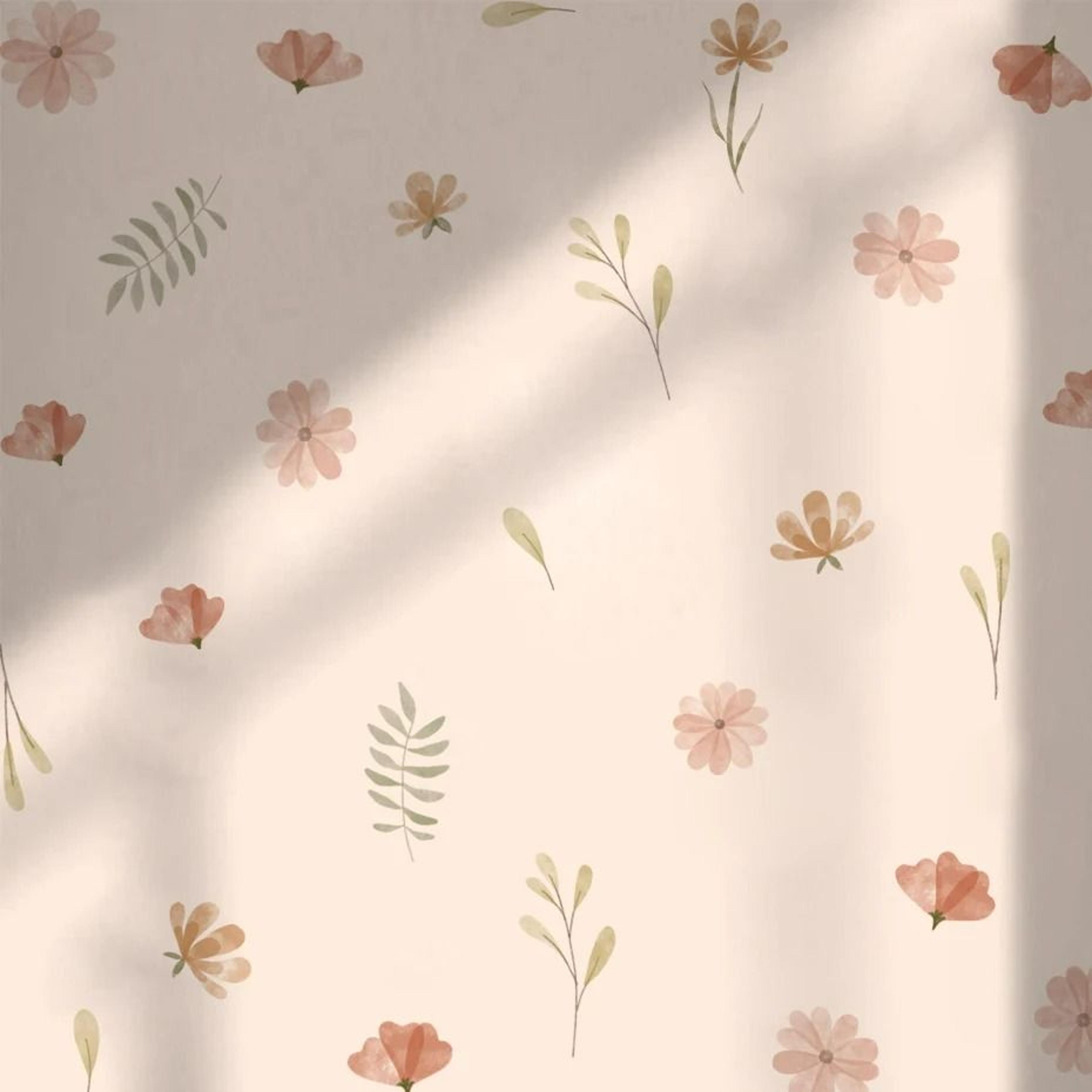 boho watercolor flowers & leaves vinyl wall sticker set