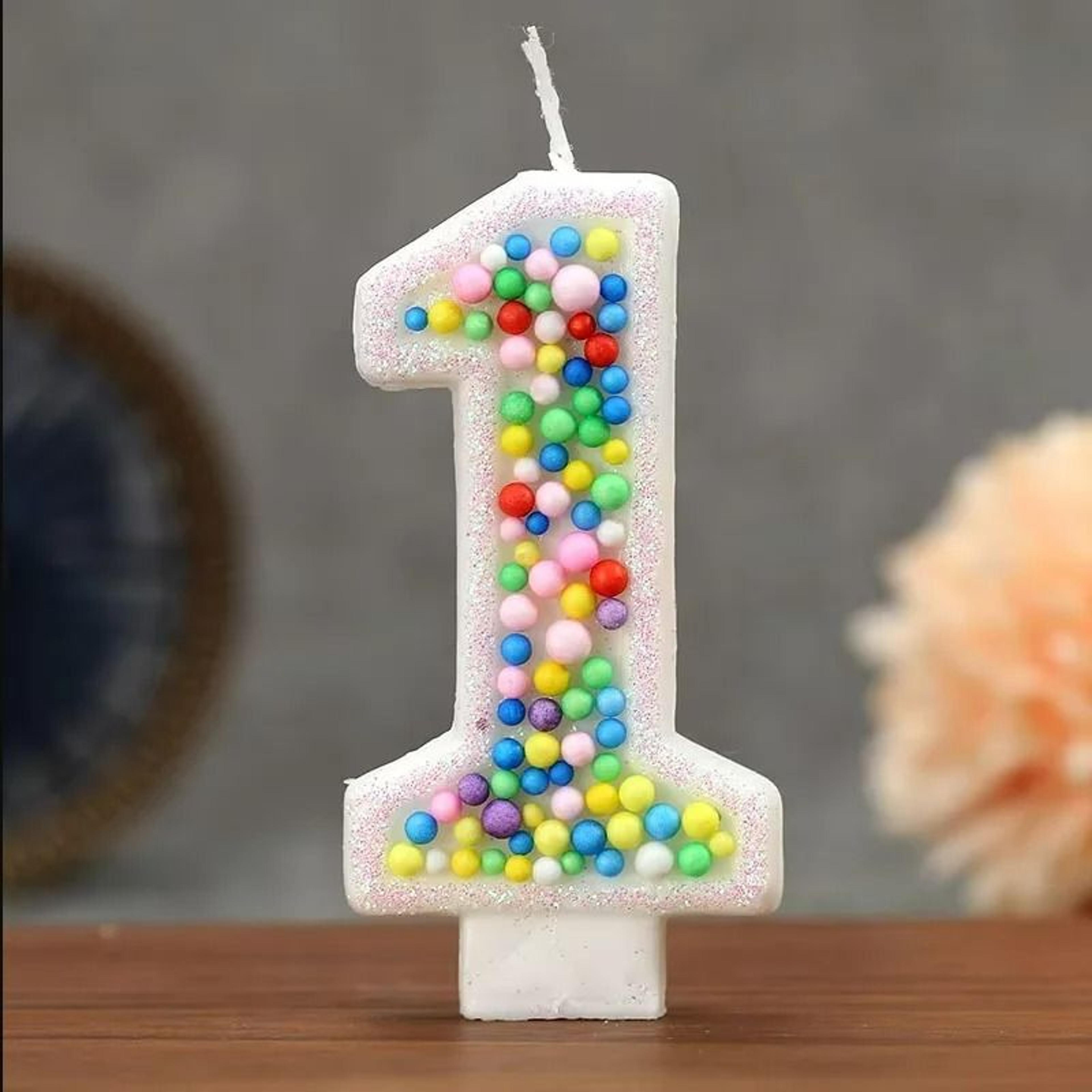 colorful ball number birthday candle (0-9)