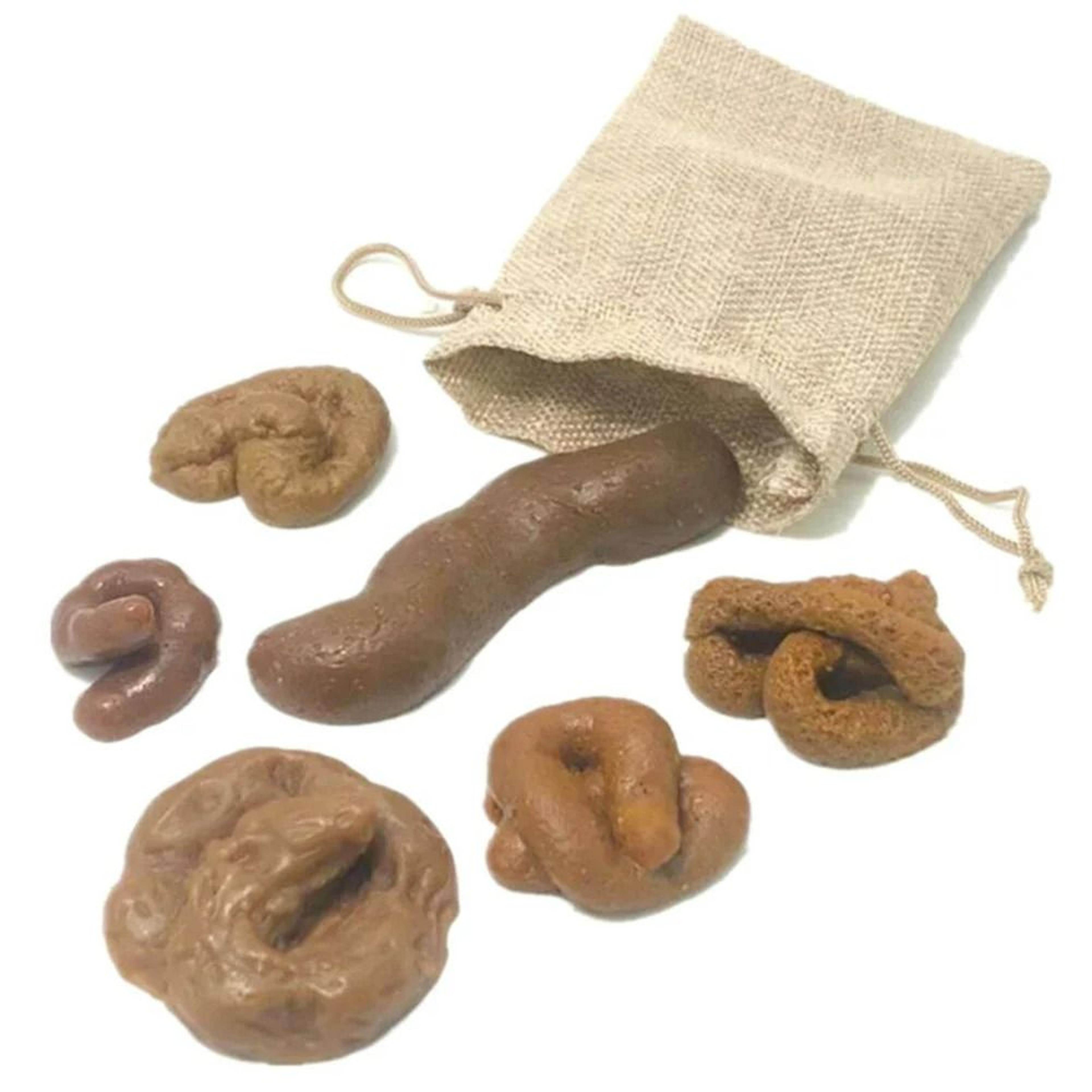6-piece realistic soft fake dog poop prank set