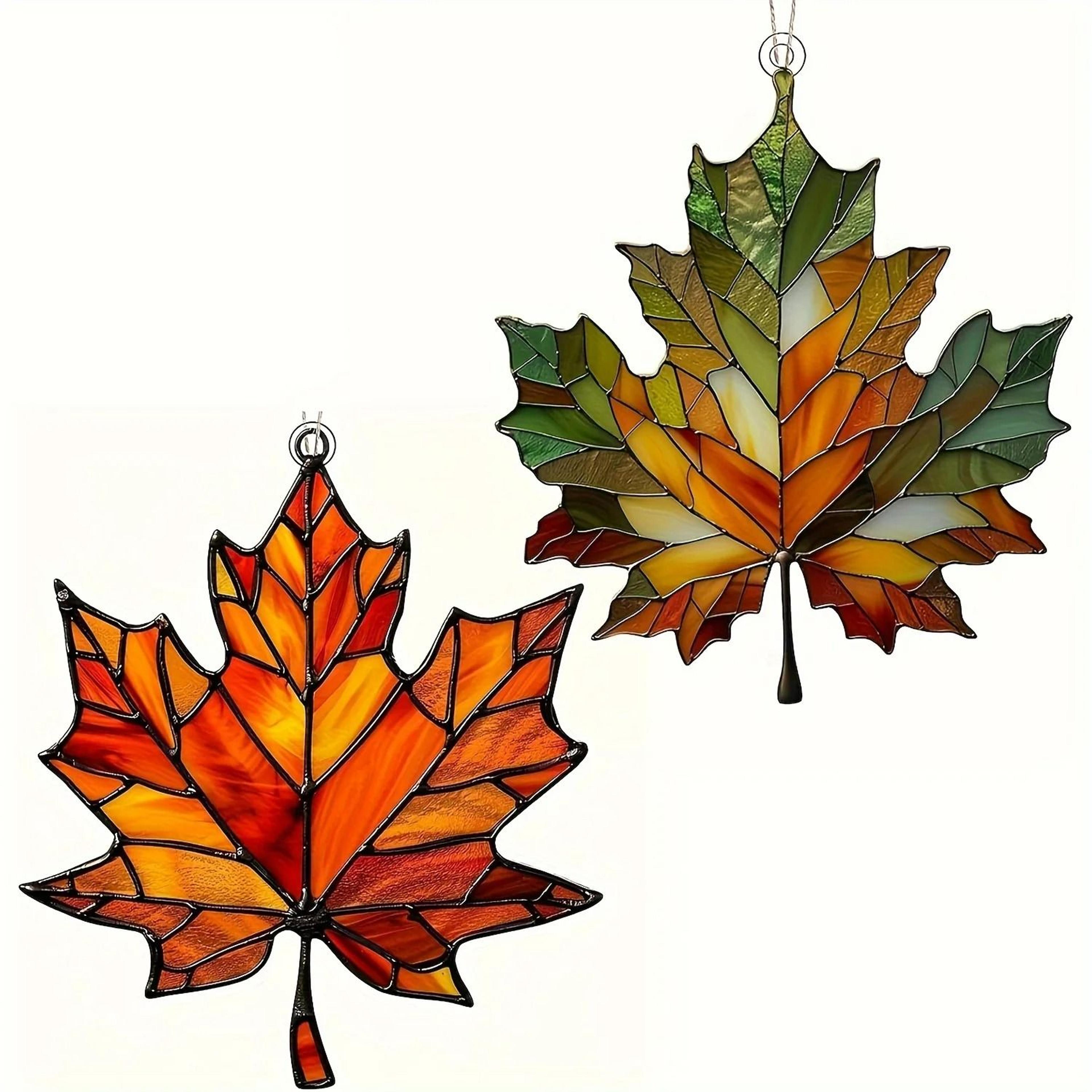 thanksgiving acrylic maple leaf light catcher