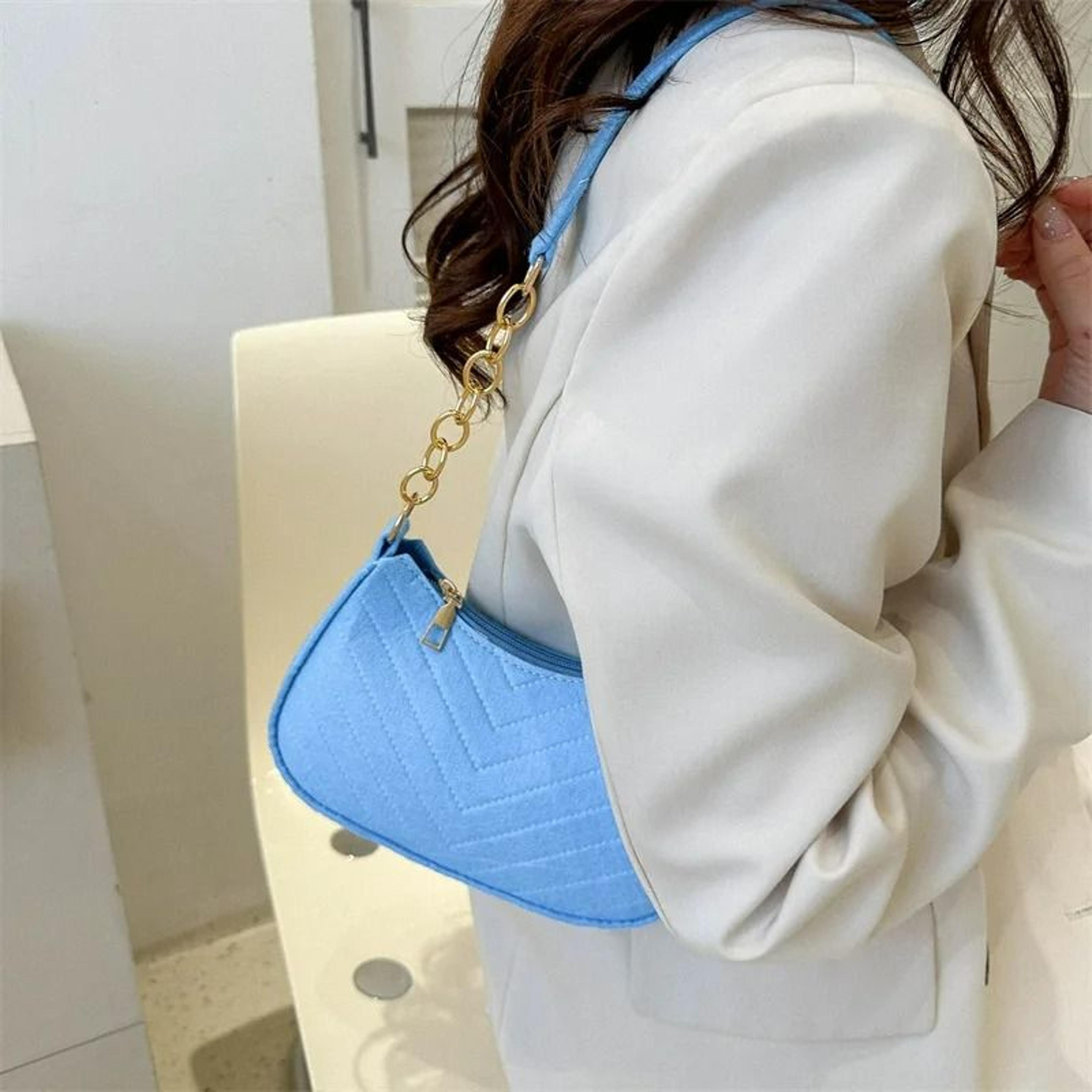 mini felt crescent saddle underarm bag