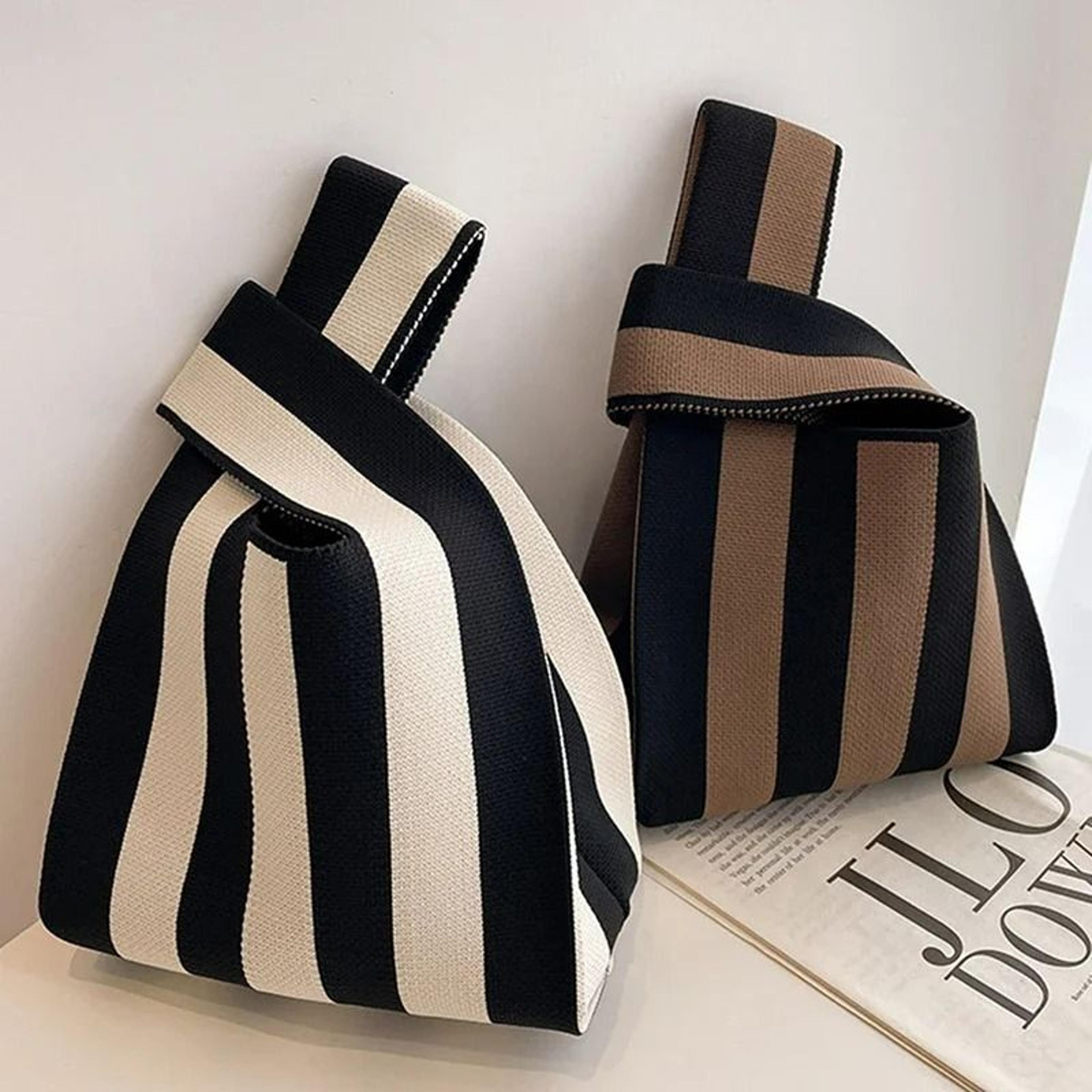fashionable hand-woven mini knit handbag