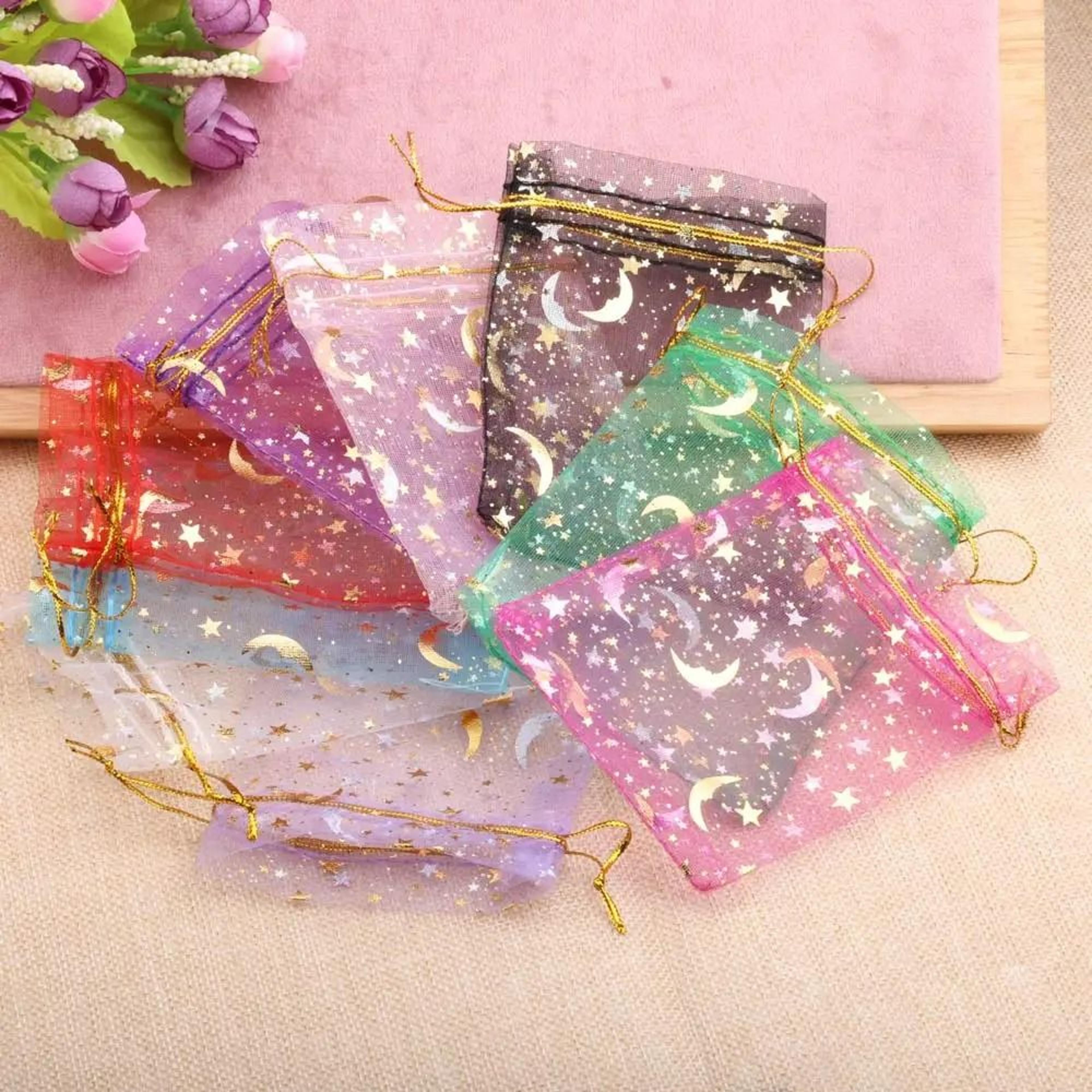 star moon organza gift bags
