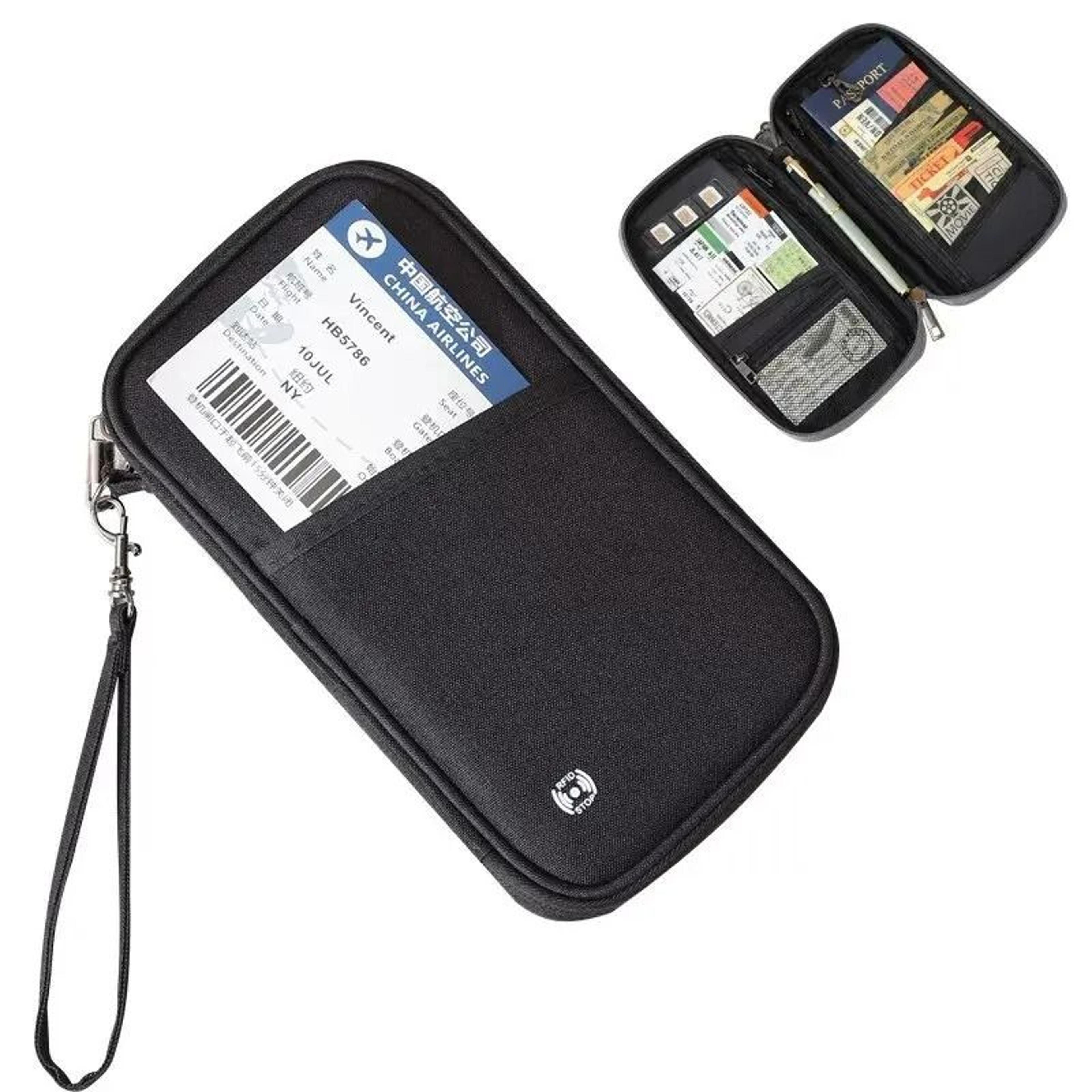 family rfid-blocking passport wallet & document organizer