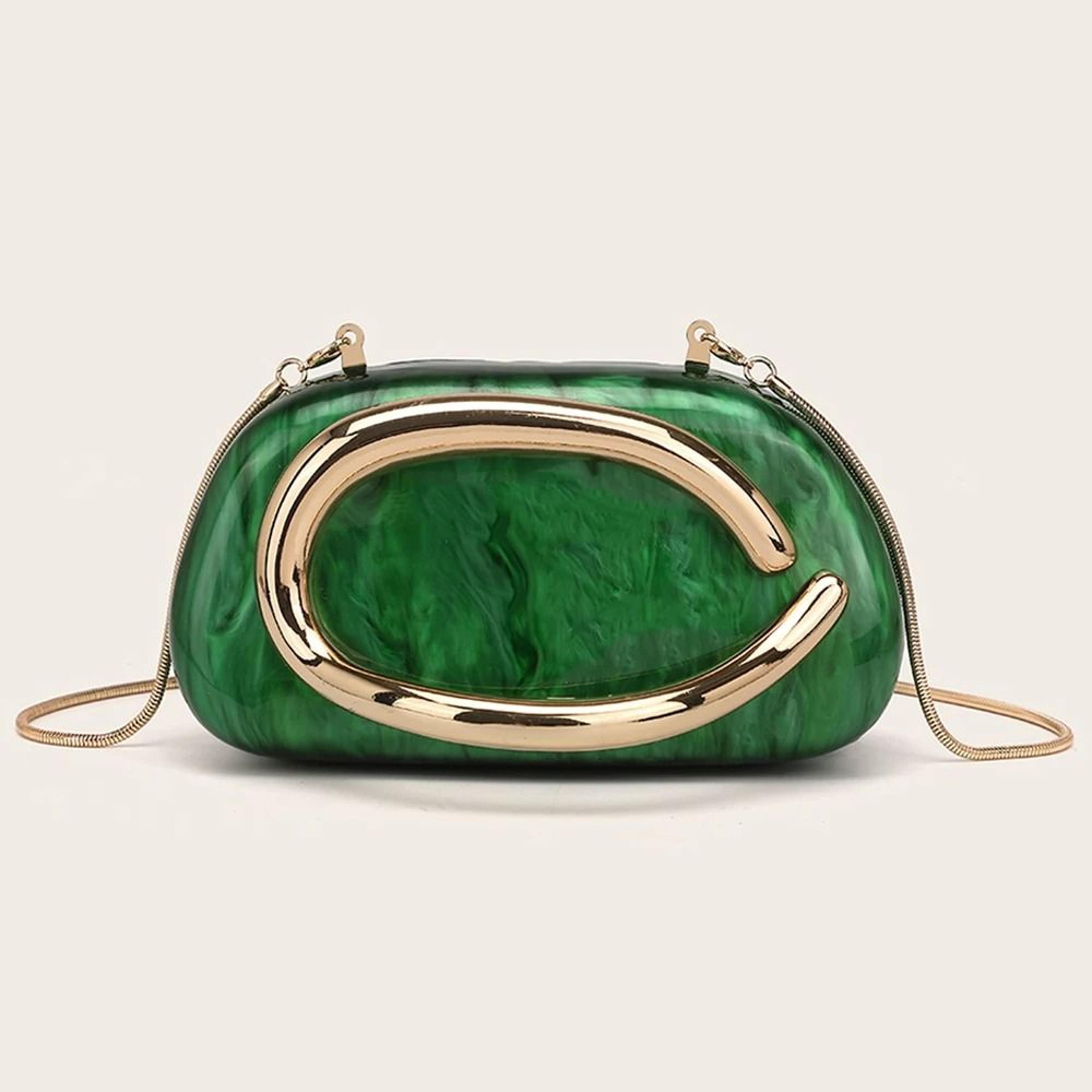luxury gold metal evening clutch & crossbody purse