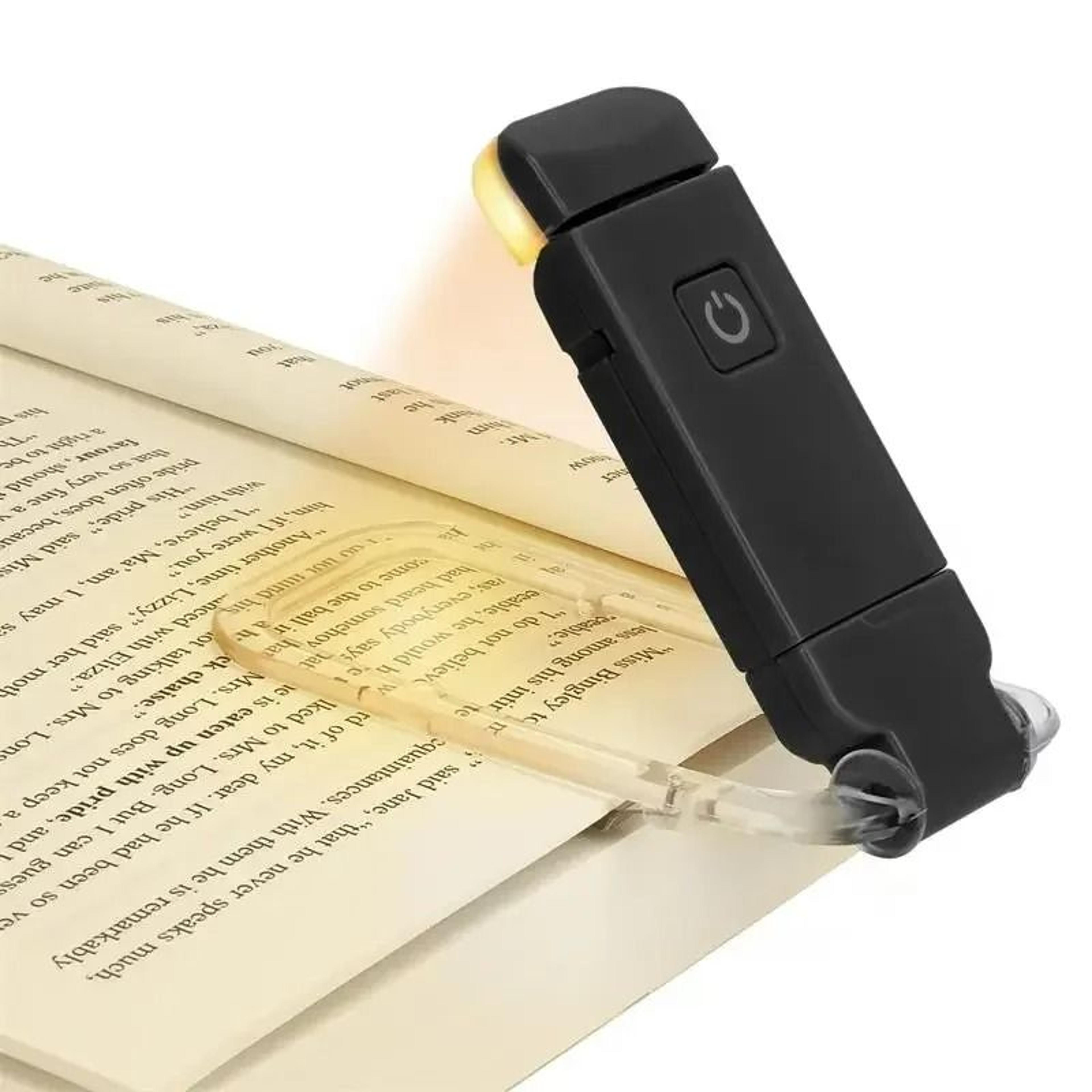 portable usb rechargeable clip-on led book & bookmark light