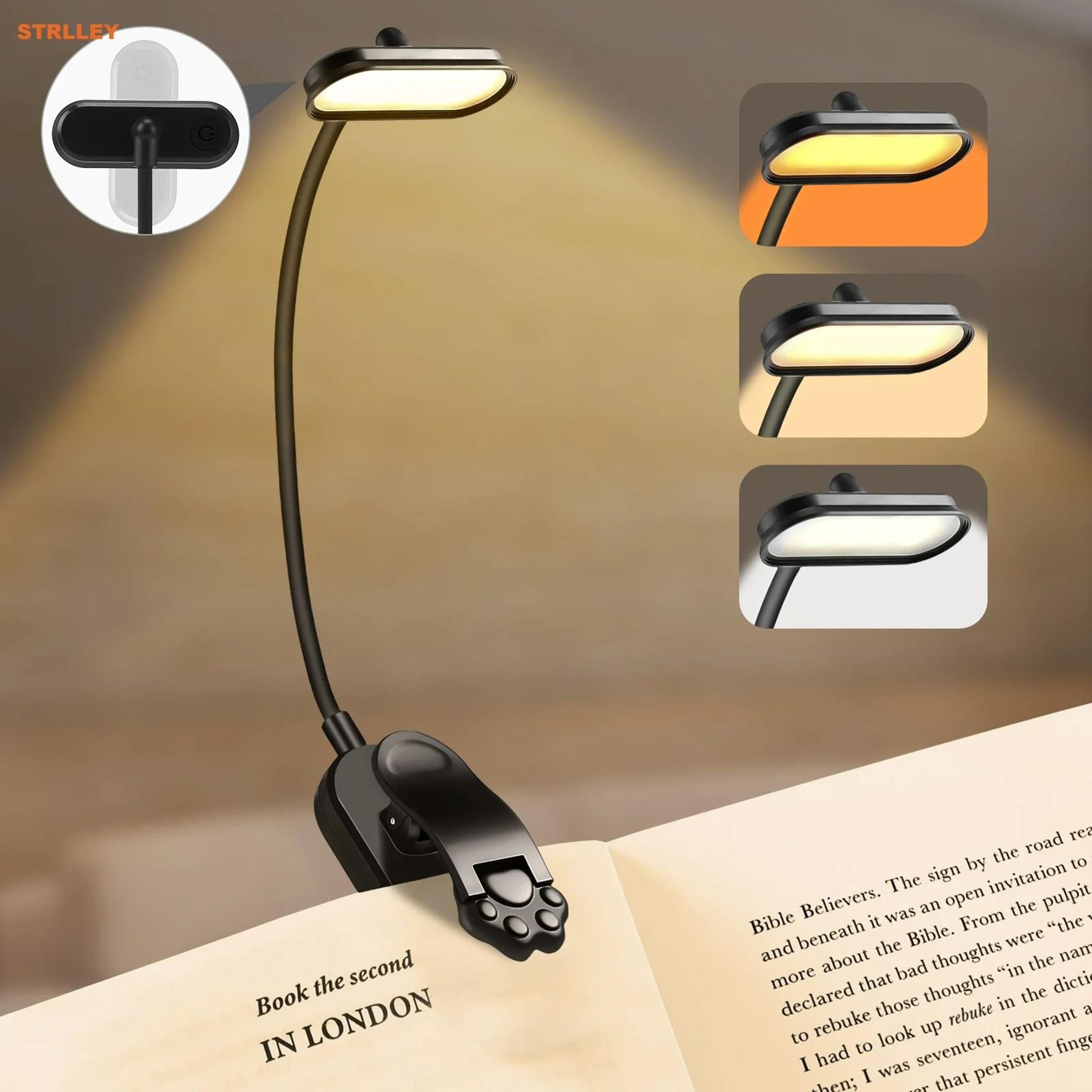 usb rechargeable 3-level clip-on led reading light