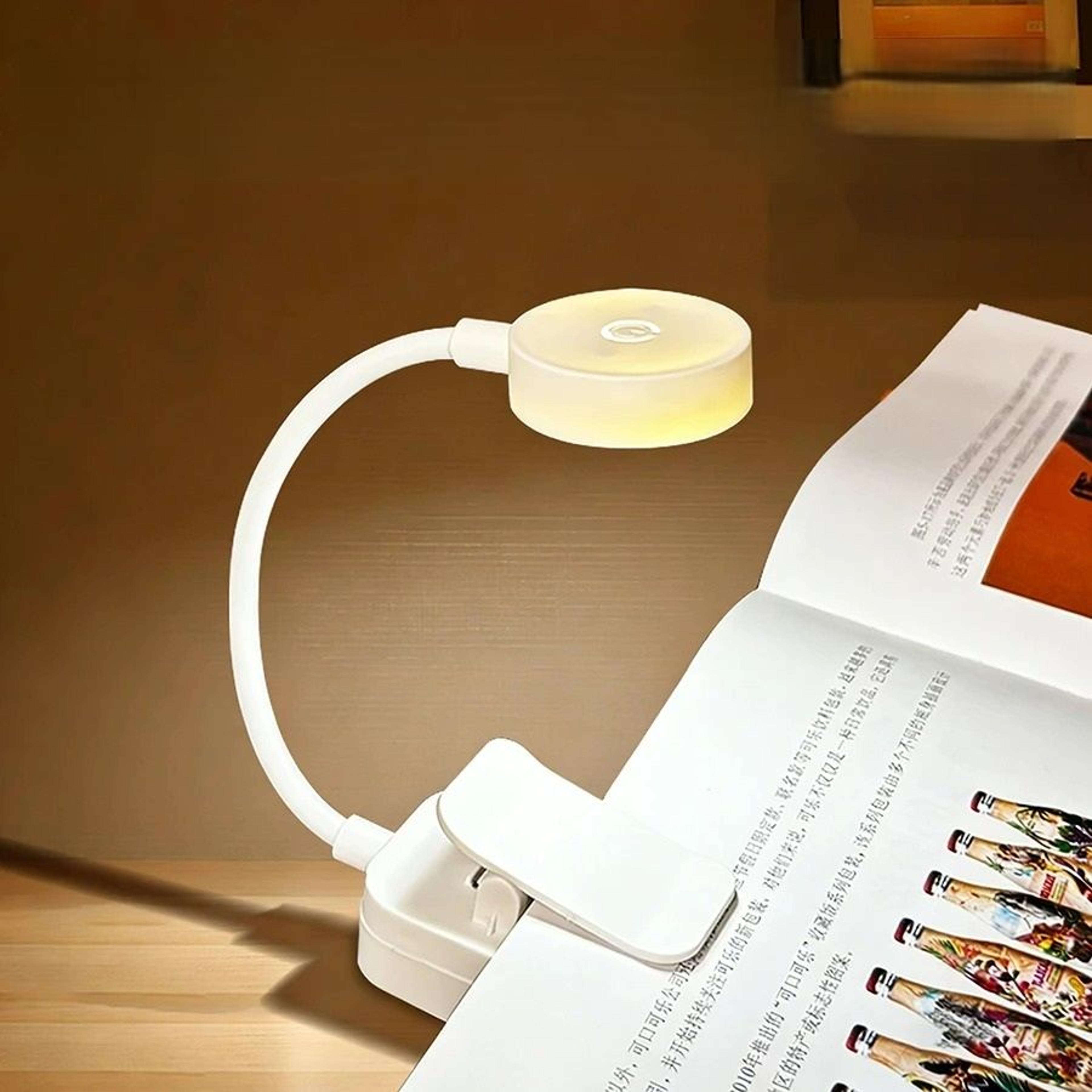 mini led clip-on usb rechargeable reading light