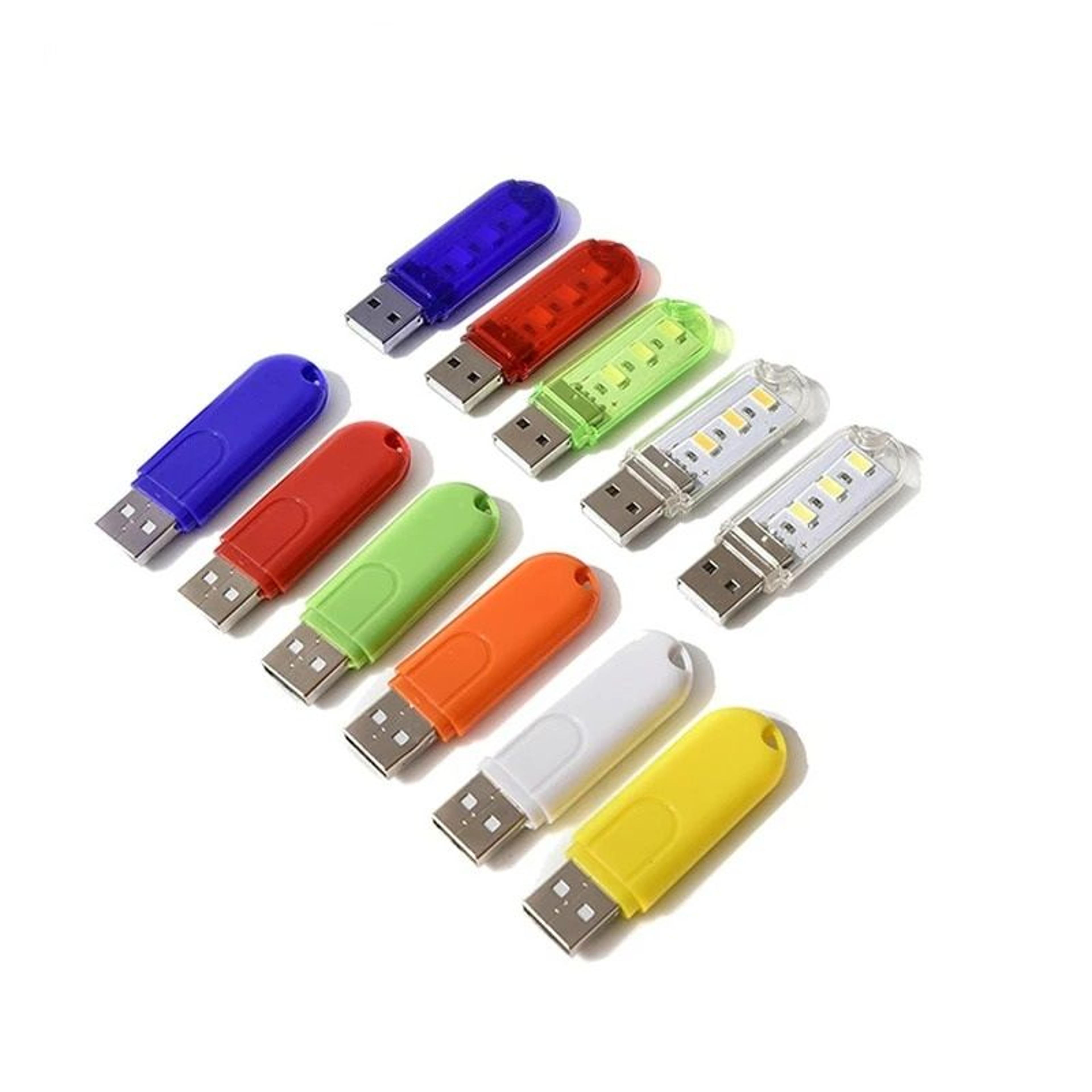 mini portable u-disk 3-led usb night & book light