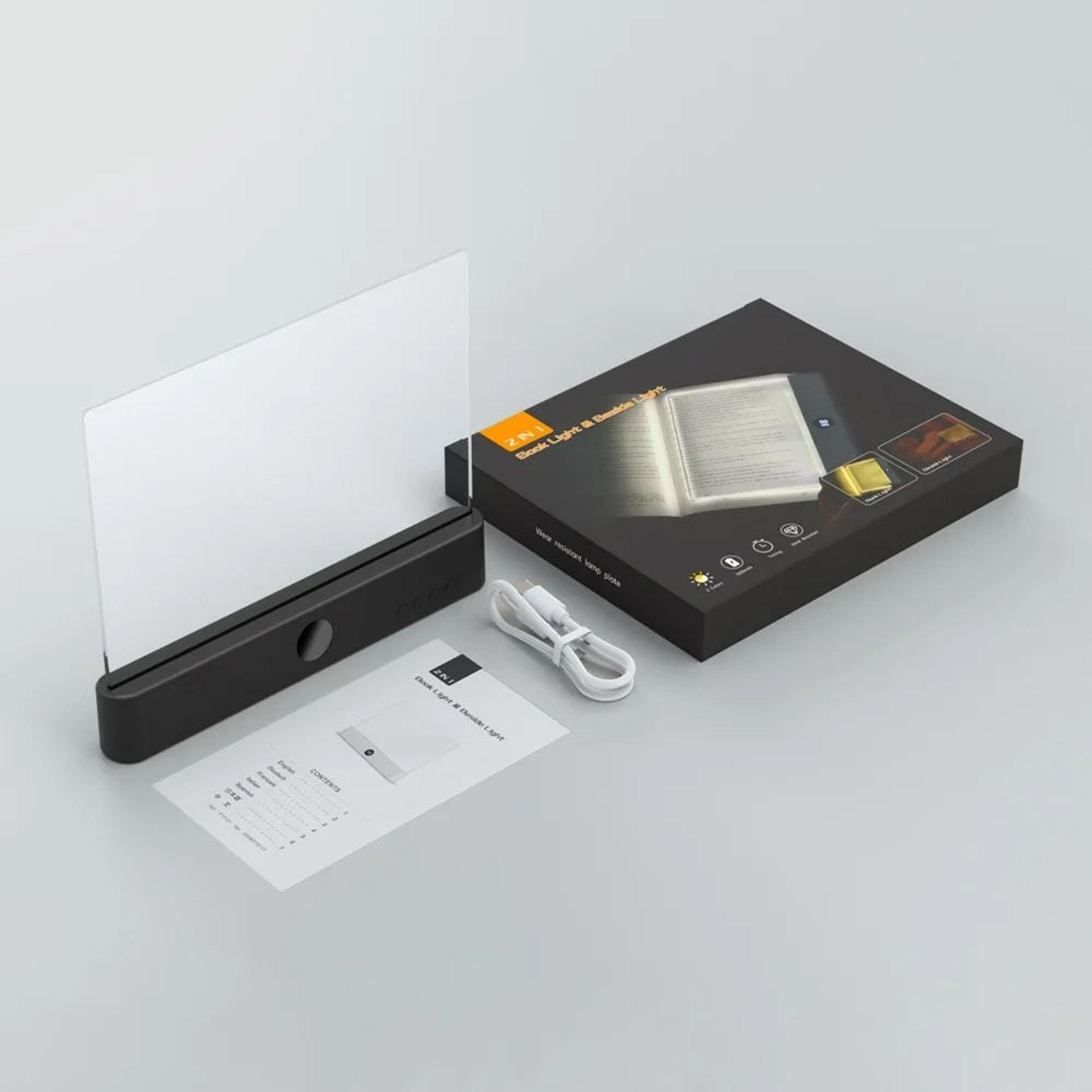 2-in-1 led flat panel page book light