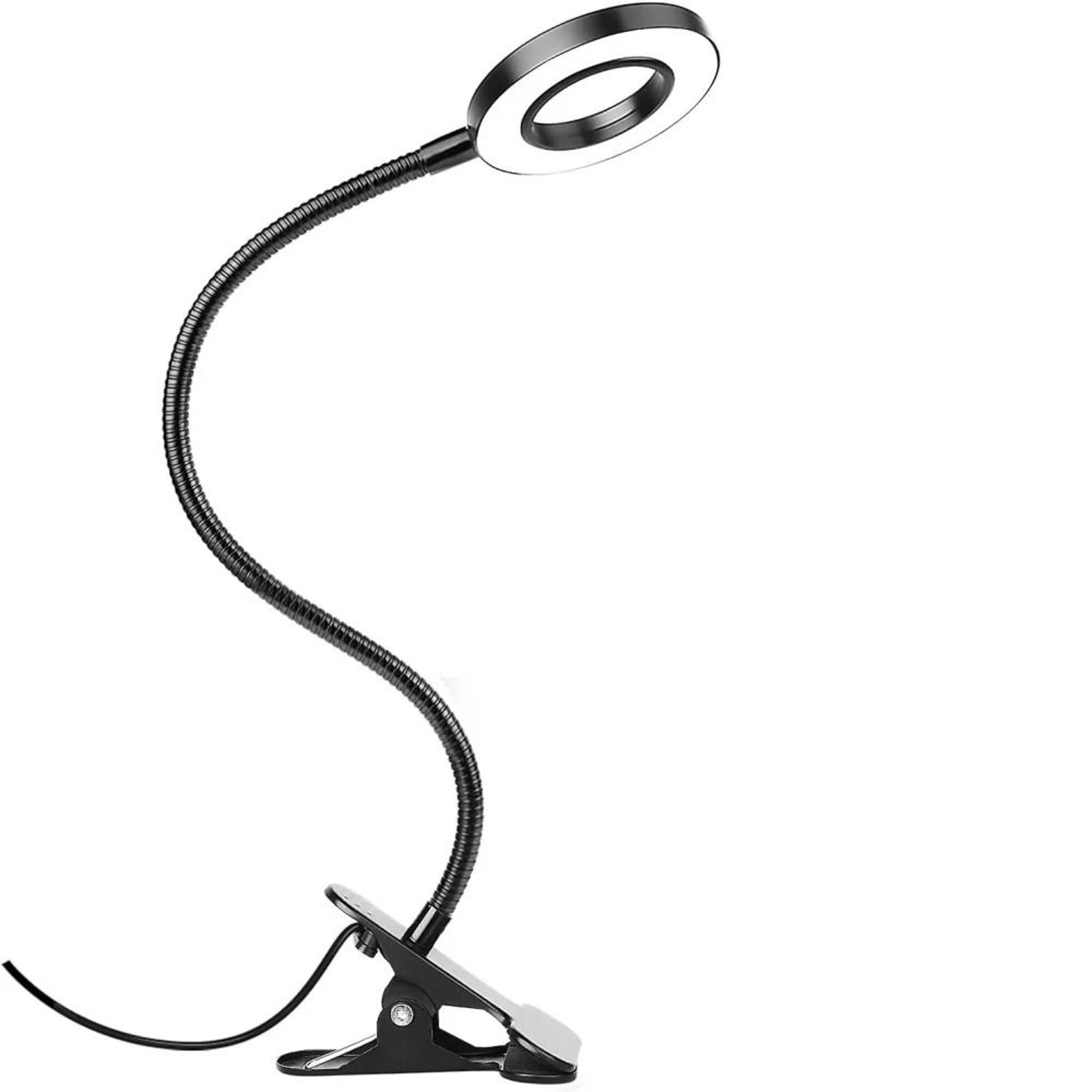 led ring clip-on desk & reading lamp