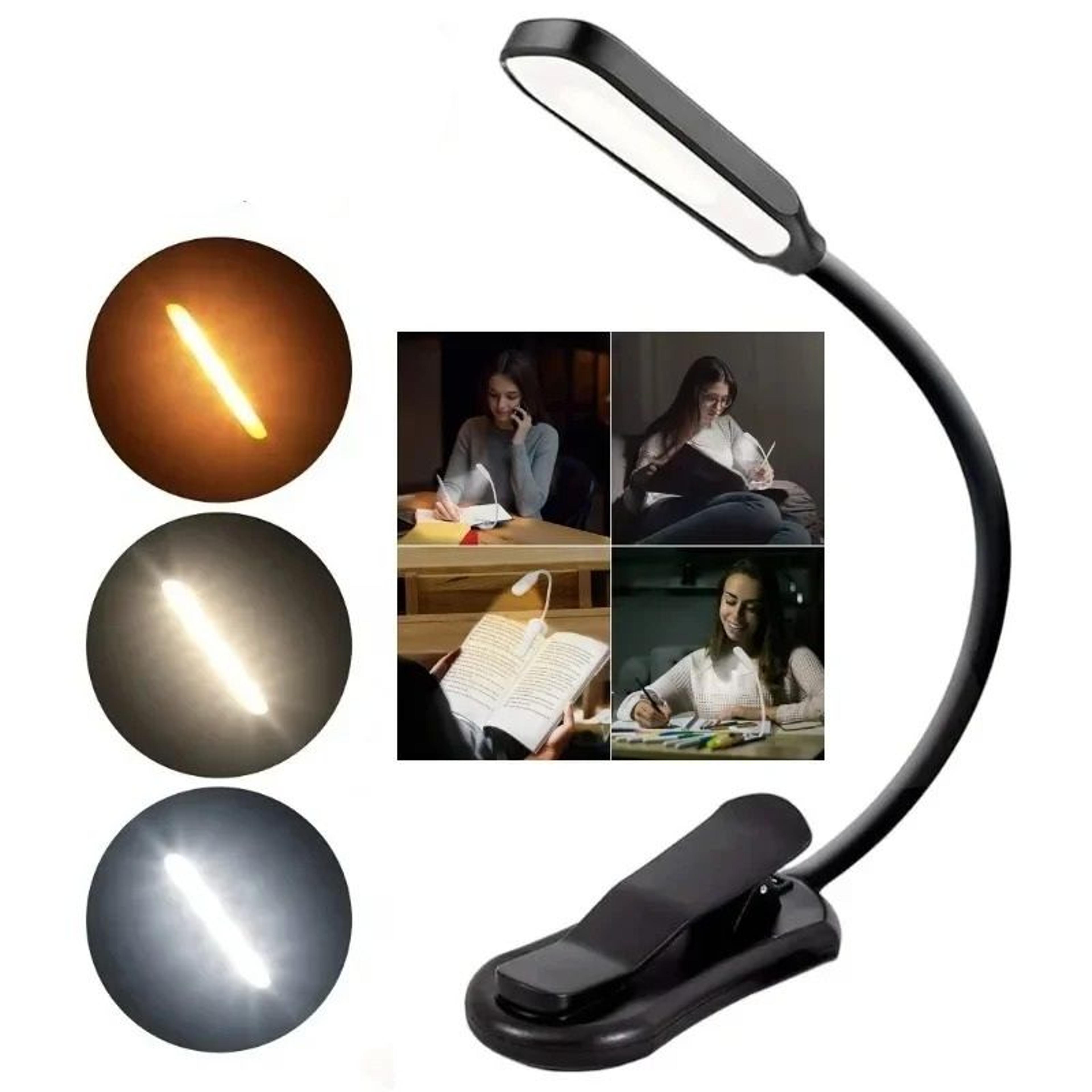 bendable gooseneck clip-on led reading lamp