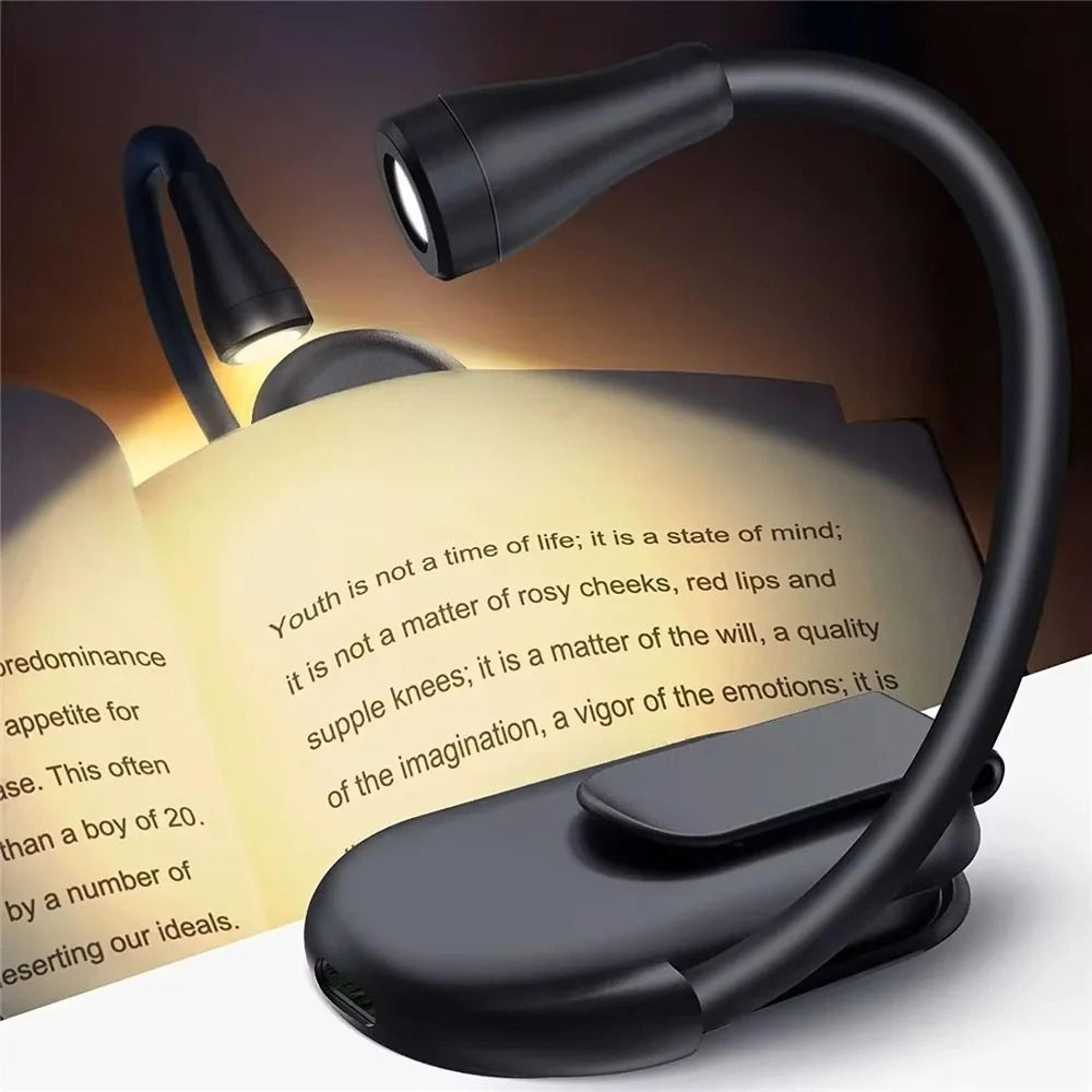 stepless dimmable clip-on led book light