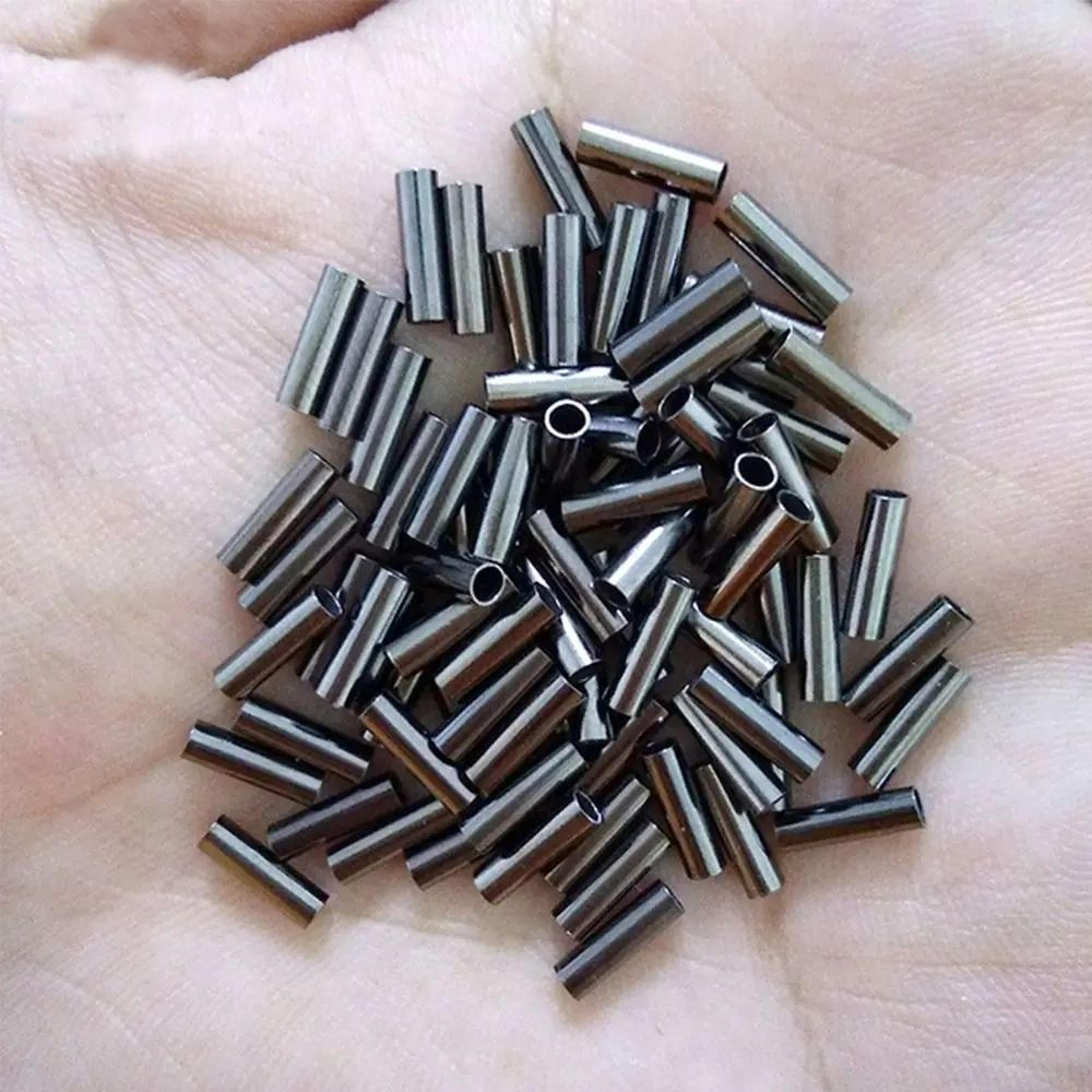100-piece fishing line copper & aluminum crimp sleeves