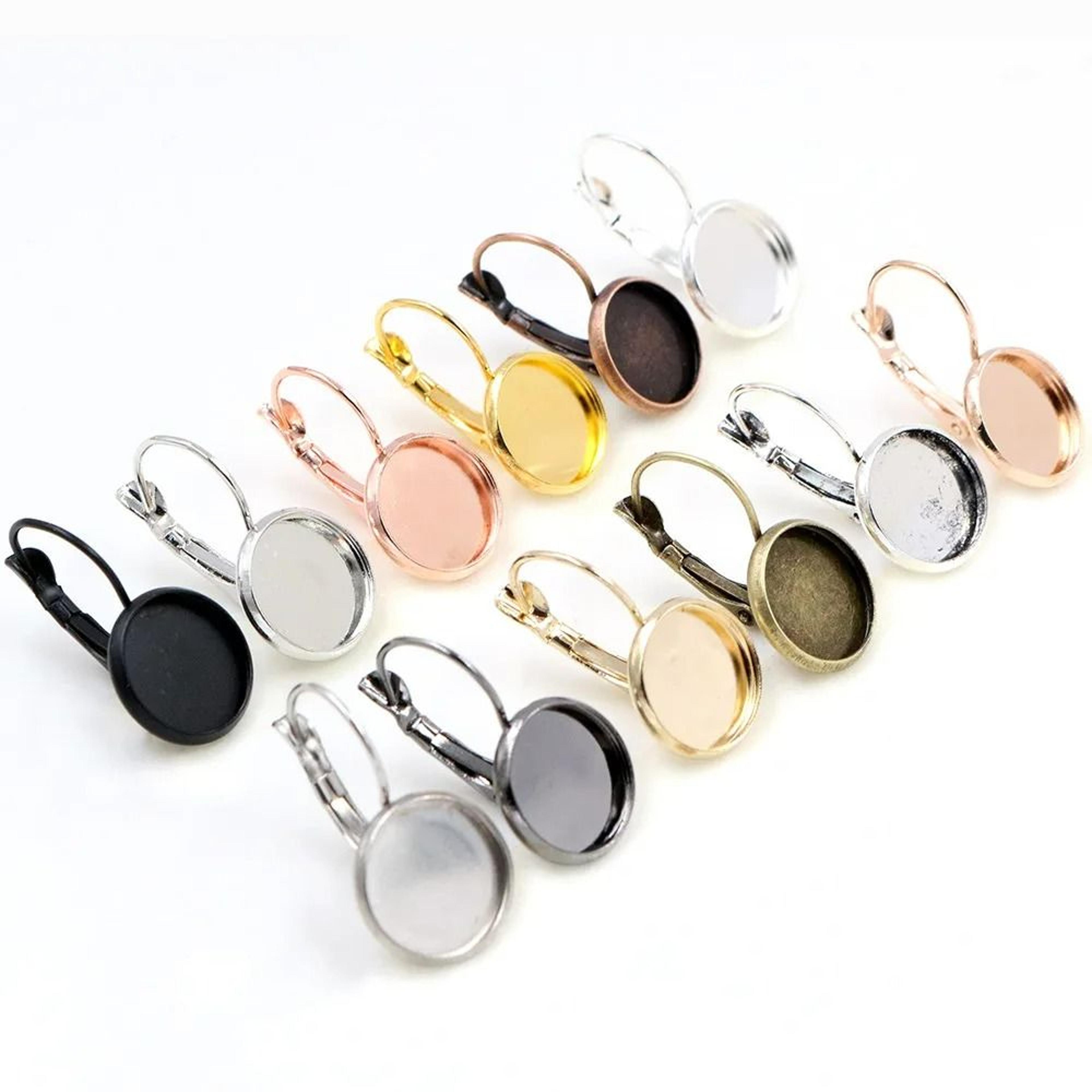 classic leverback earring settings for glass cabochons (10 pcs)