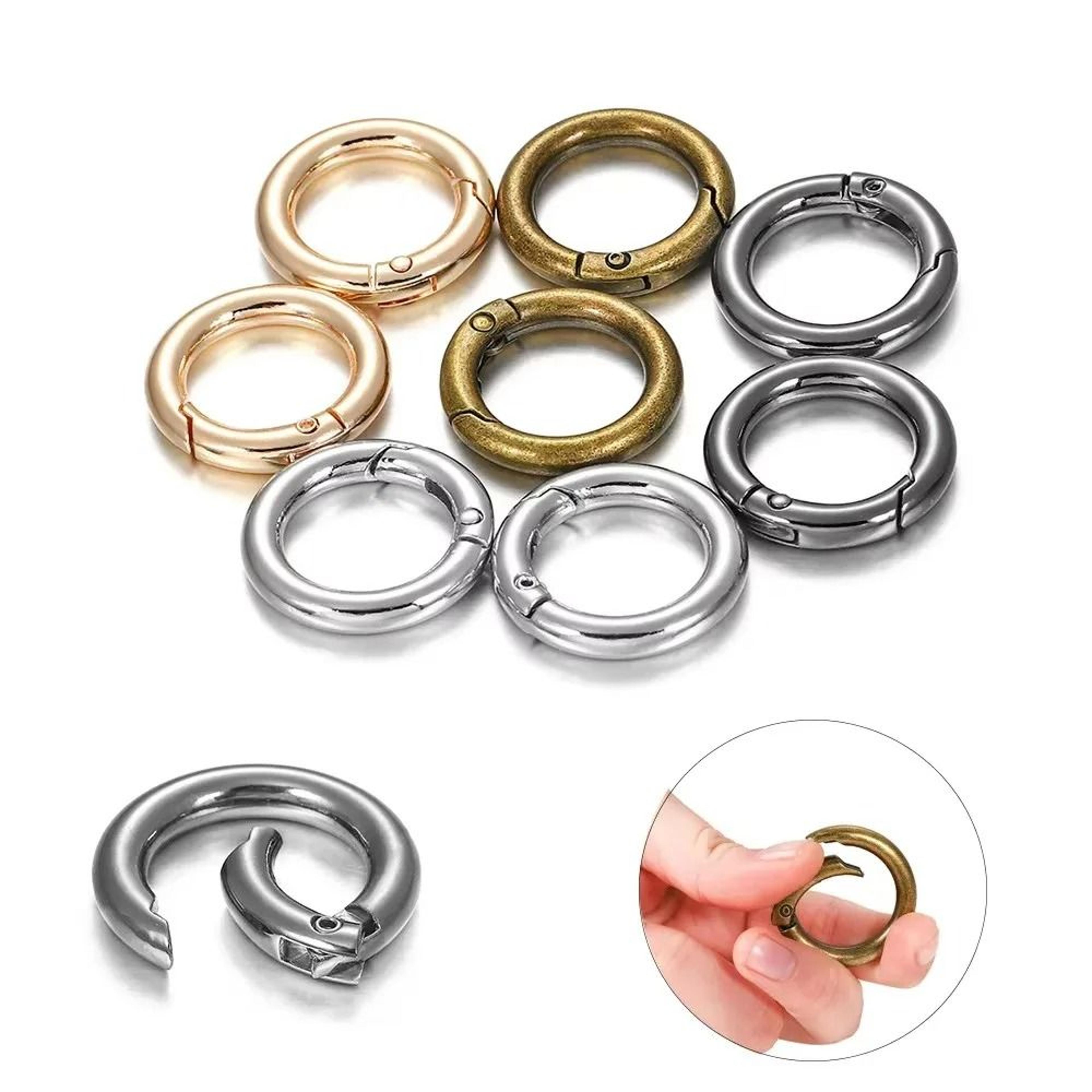 openable metal o-ring spring snap clasps (5 pcs)