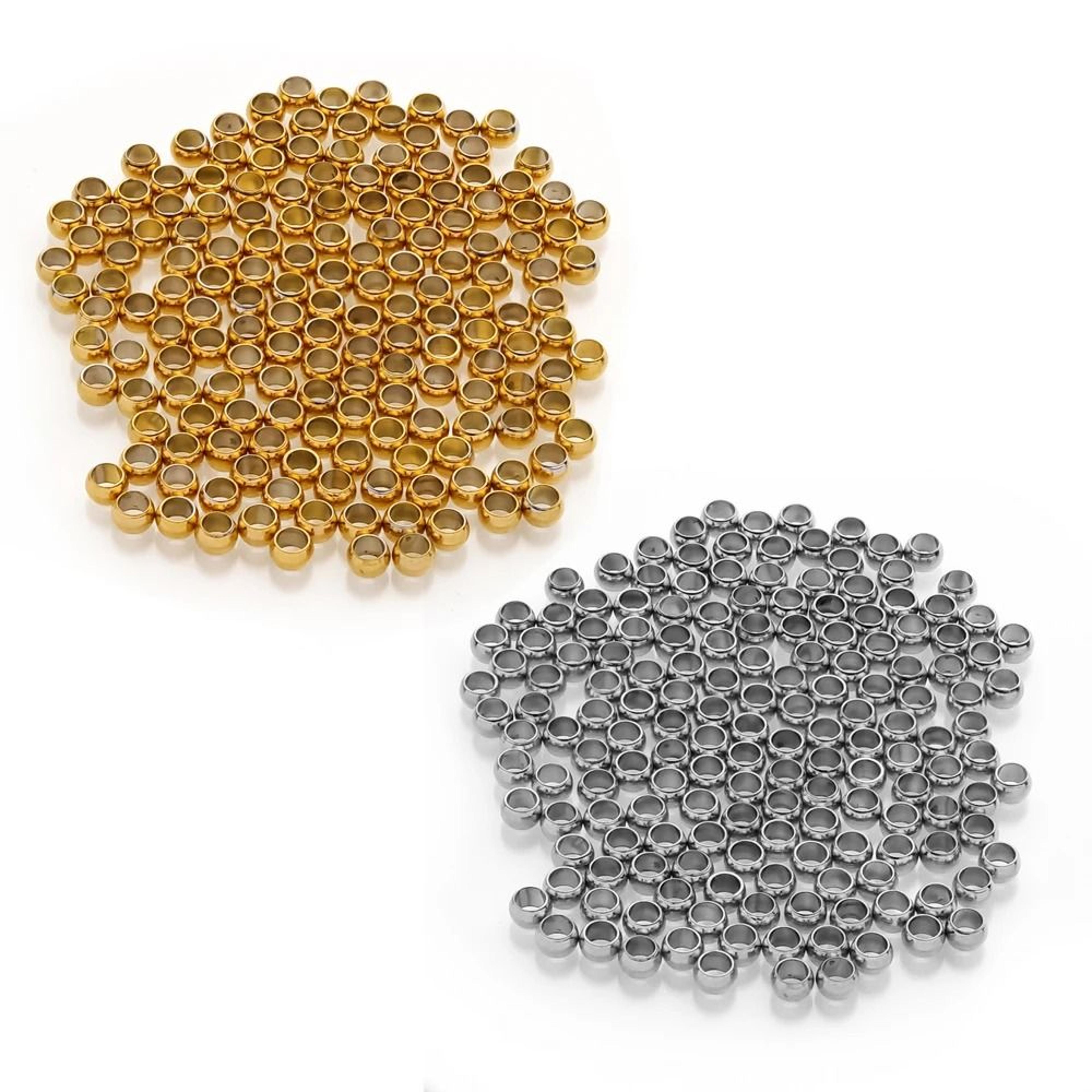stainless steel stopper spacer crimp beads (100 pcs)
