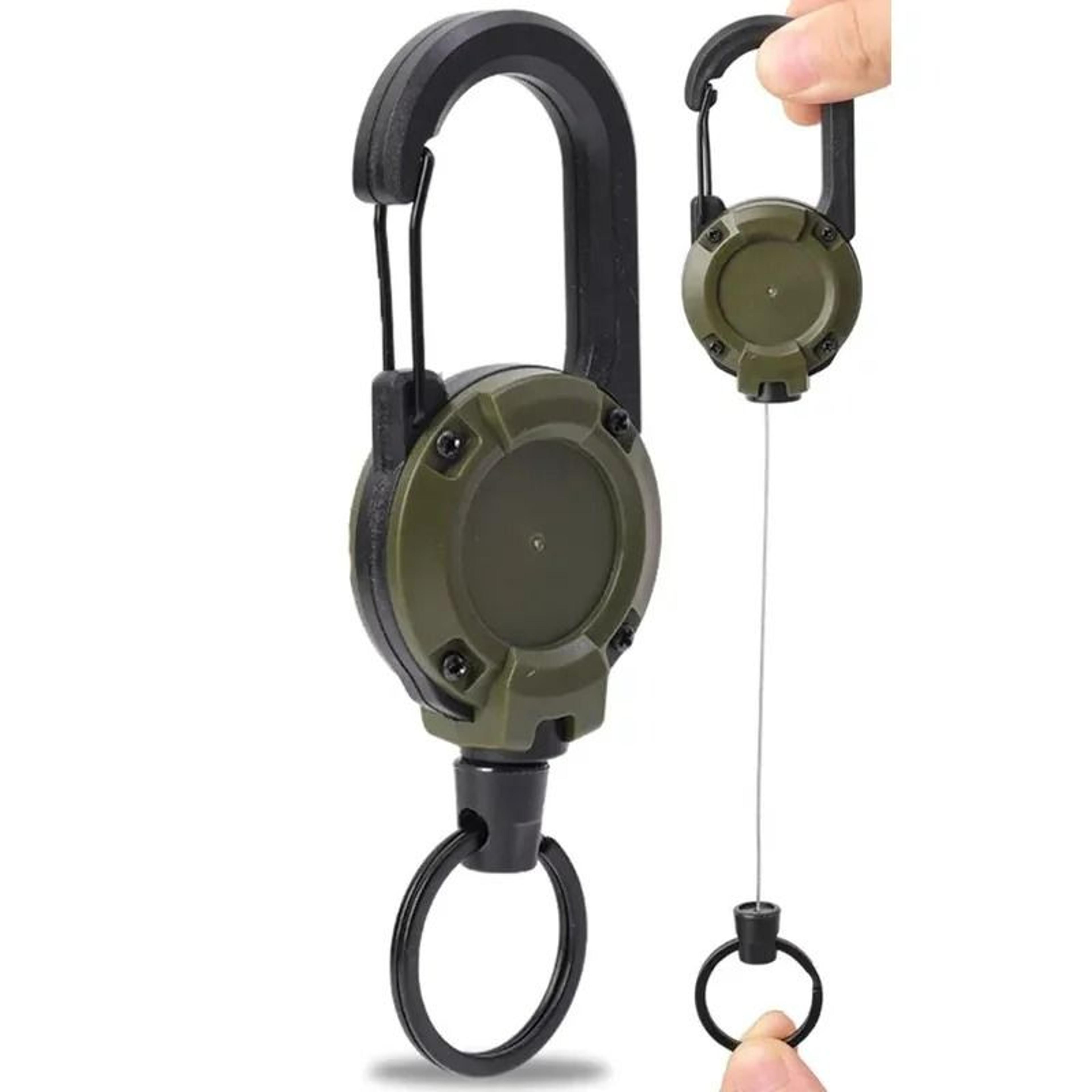 retractable heavy-duty steel wire keychain carabiner