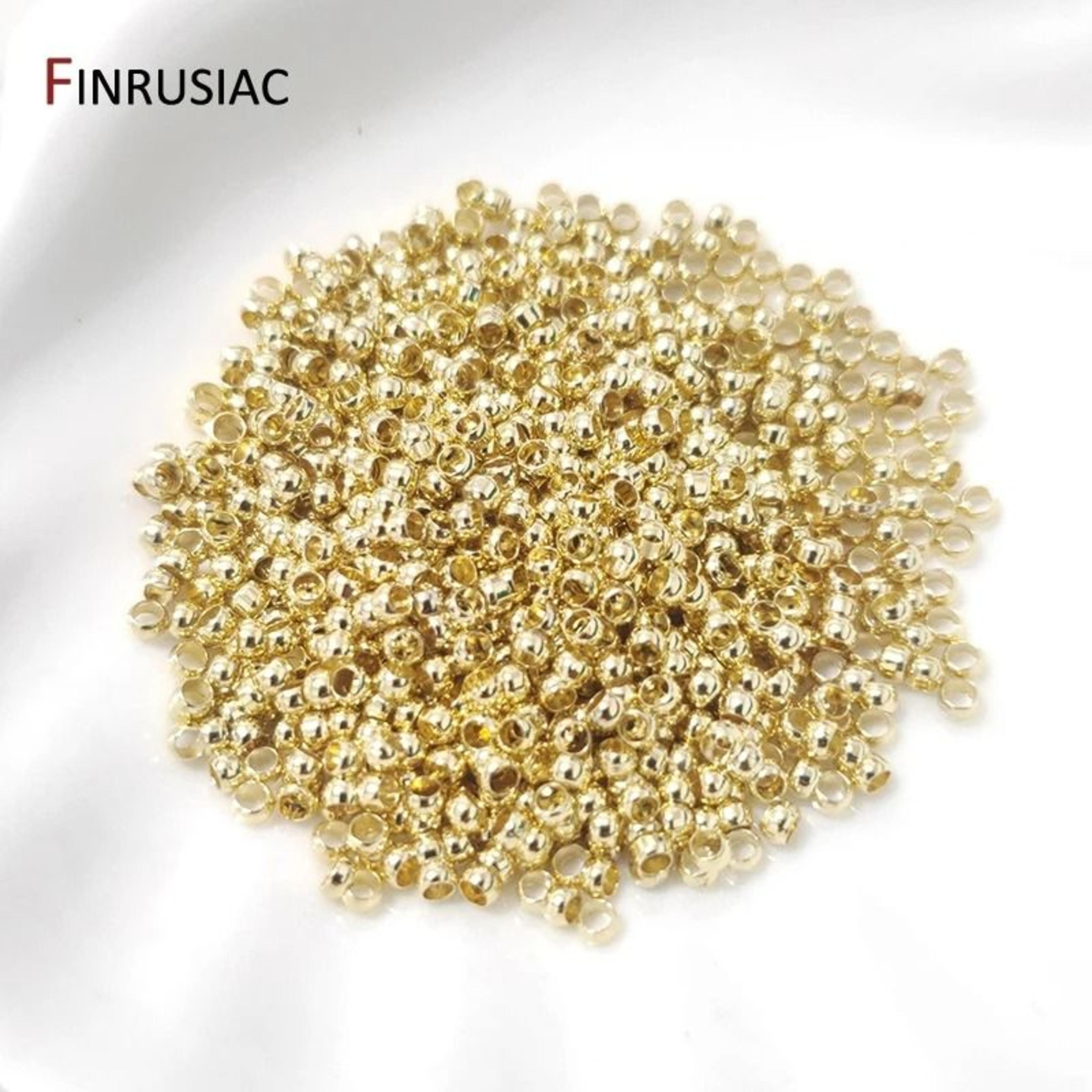 18k gold plated ball crimp end beads (200 pcs)
