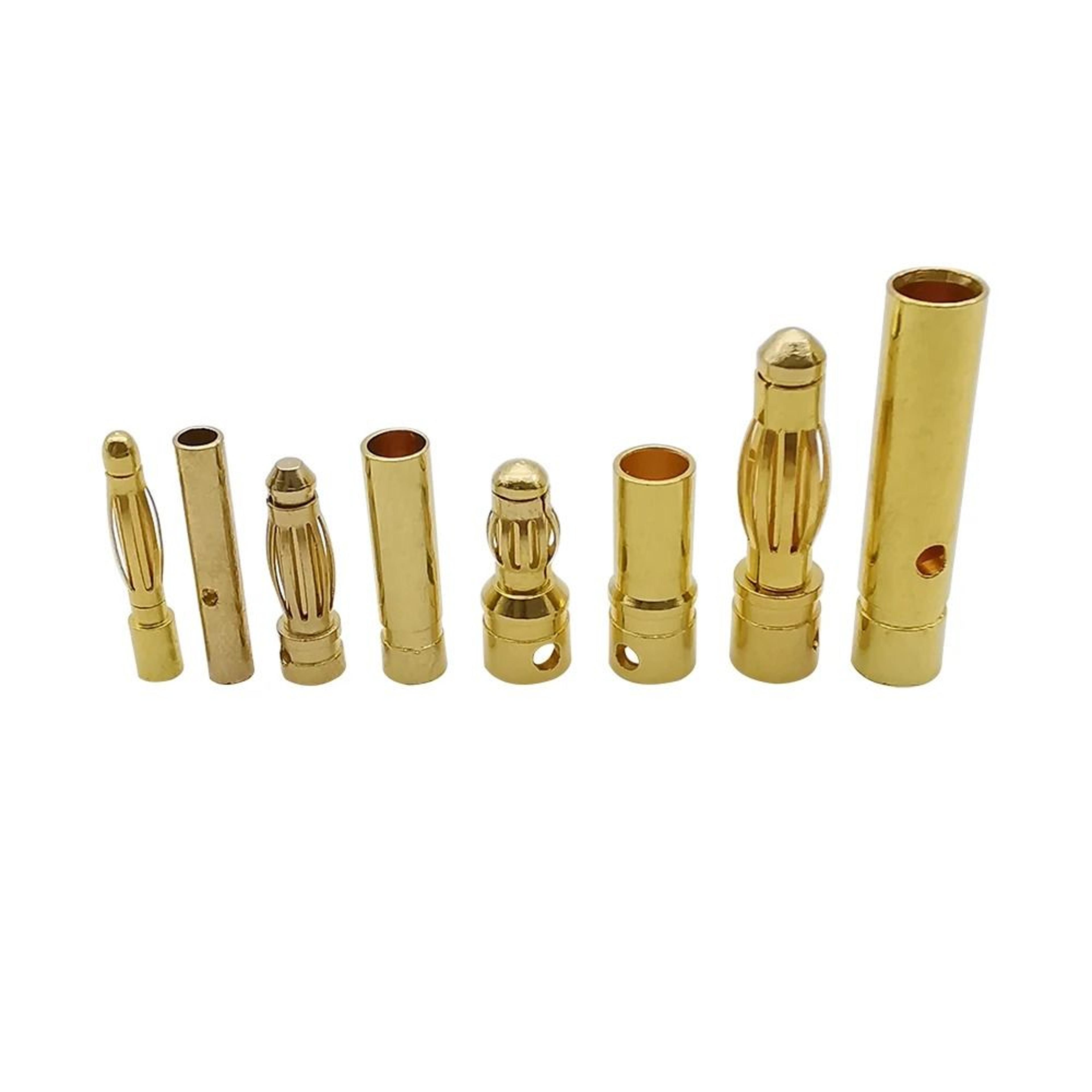 gold-plated rc battery bullet banana plug connector sets (2 pairs)