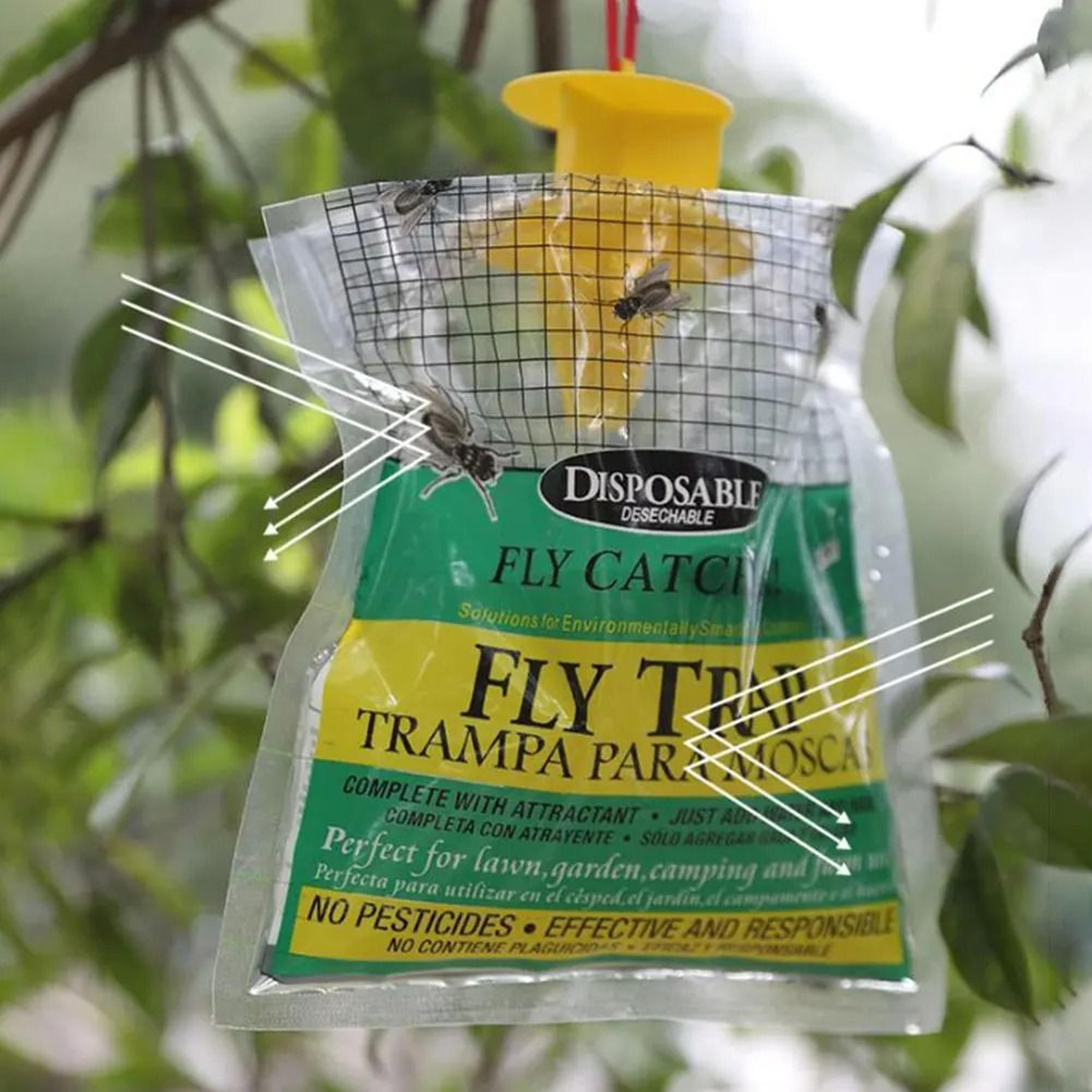 hanging disposable outdoor fly trap bag with bait