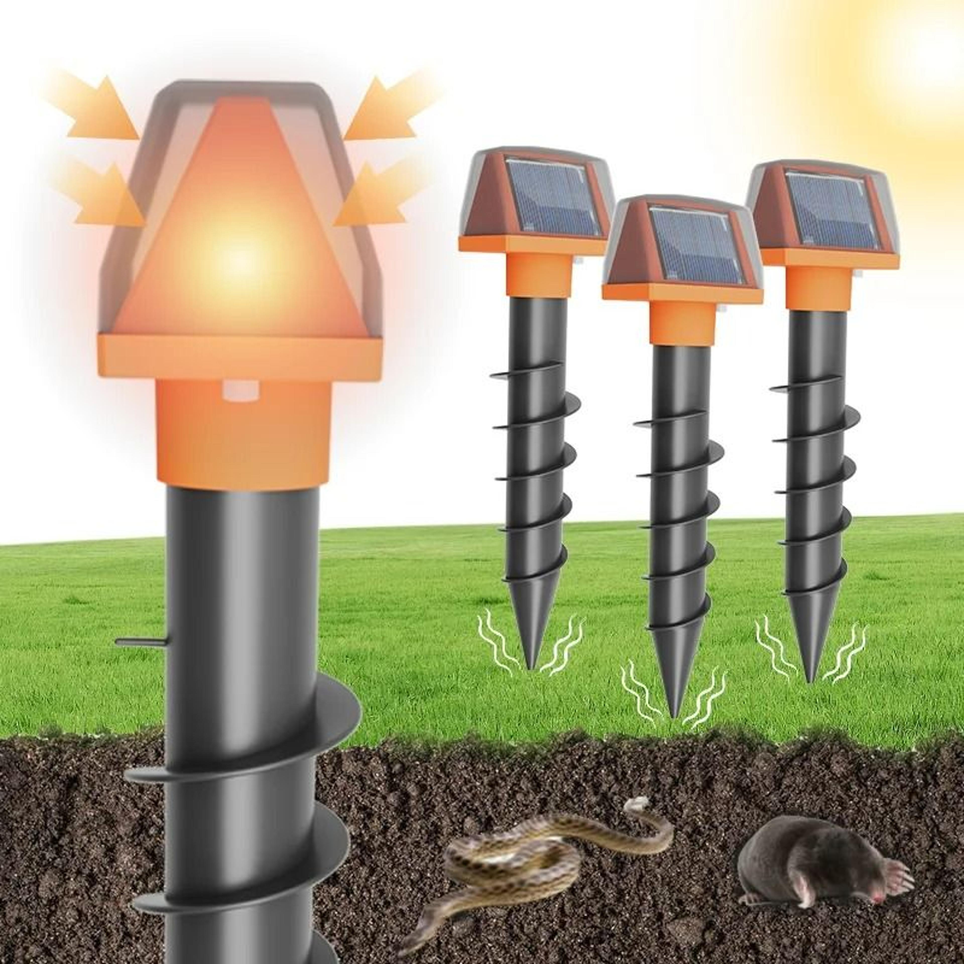 solar-powered double-sided spiral rodent & animal repeller