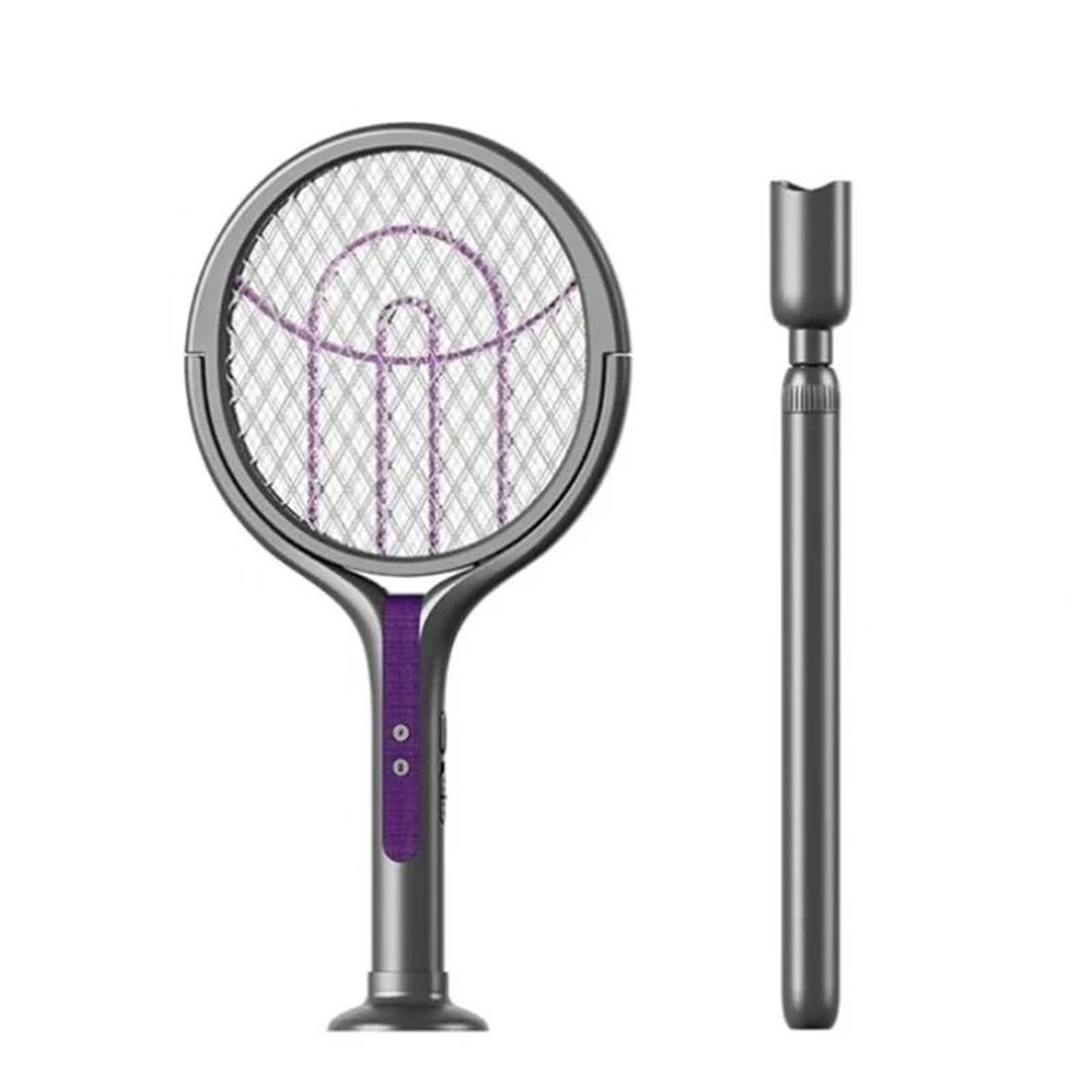 2-in-1 retractable electric mosquito swatter racket