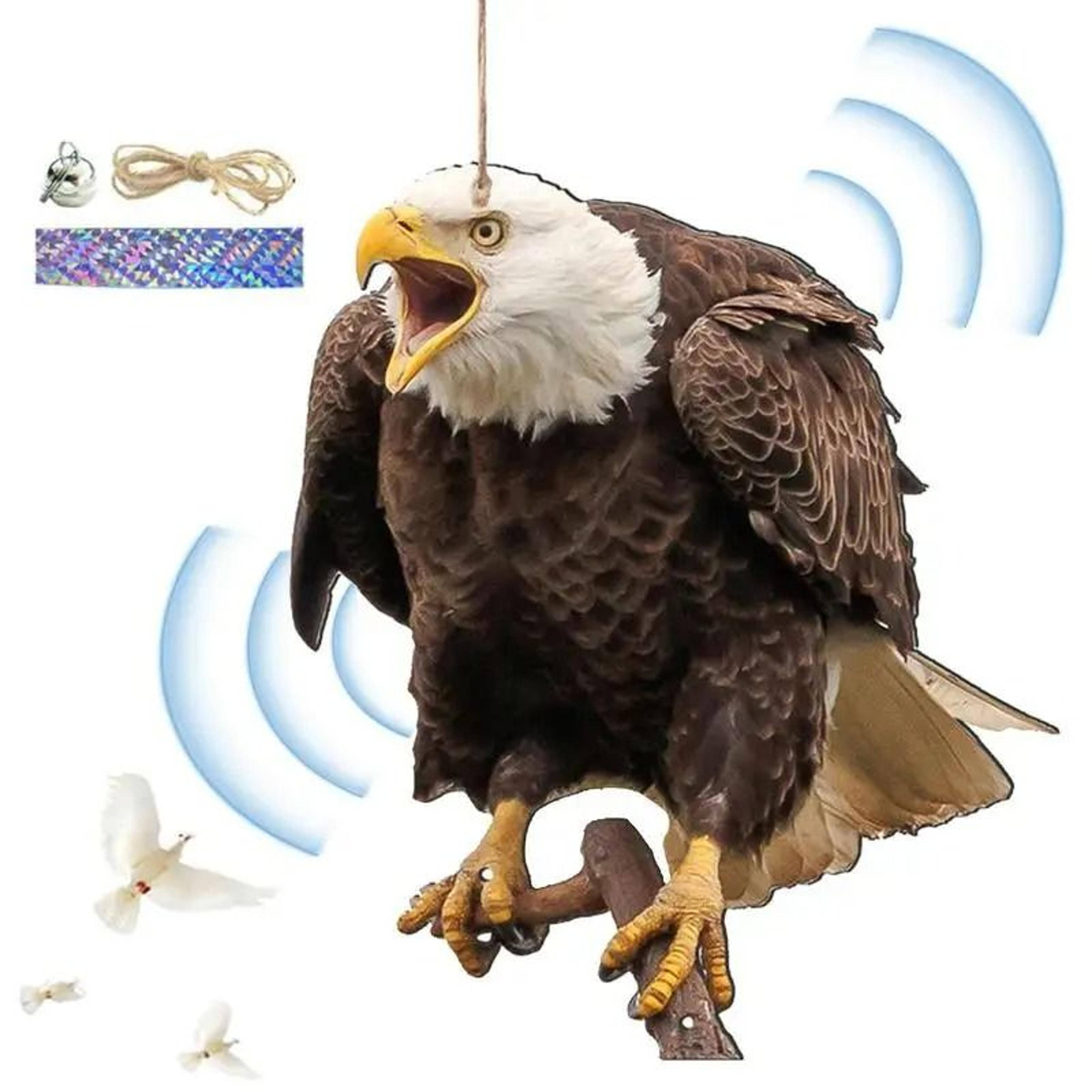 durable 2d flat owl bird repellent hanging pendant with bell