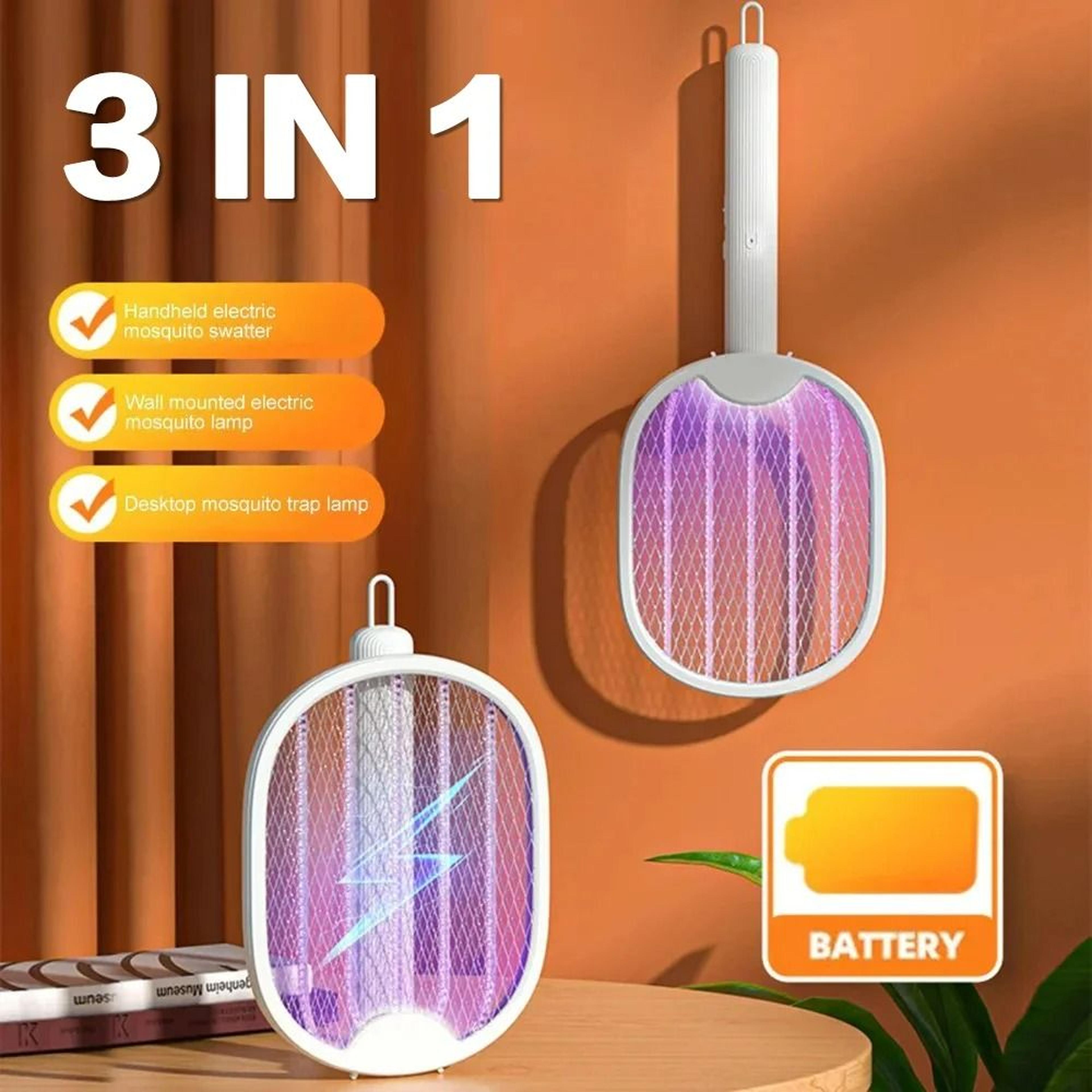 foldable usb rechargeable electric mosquito swatter & uv lamp