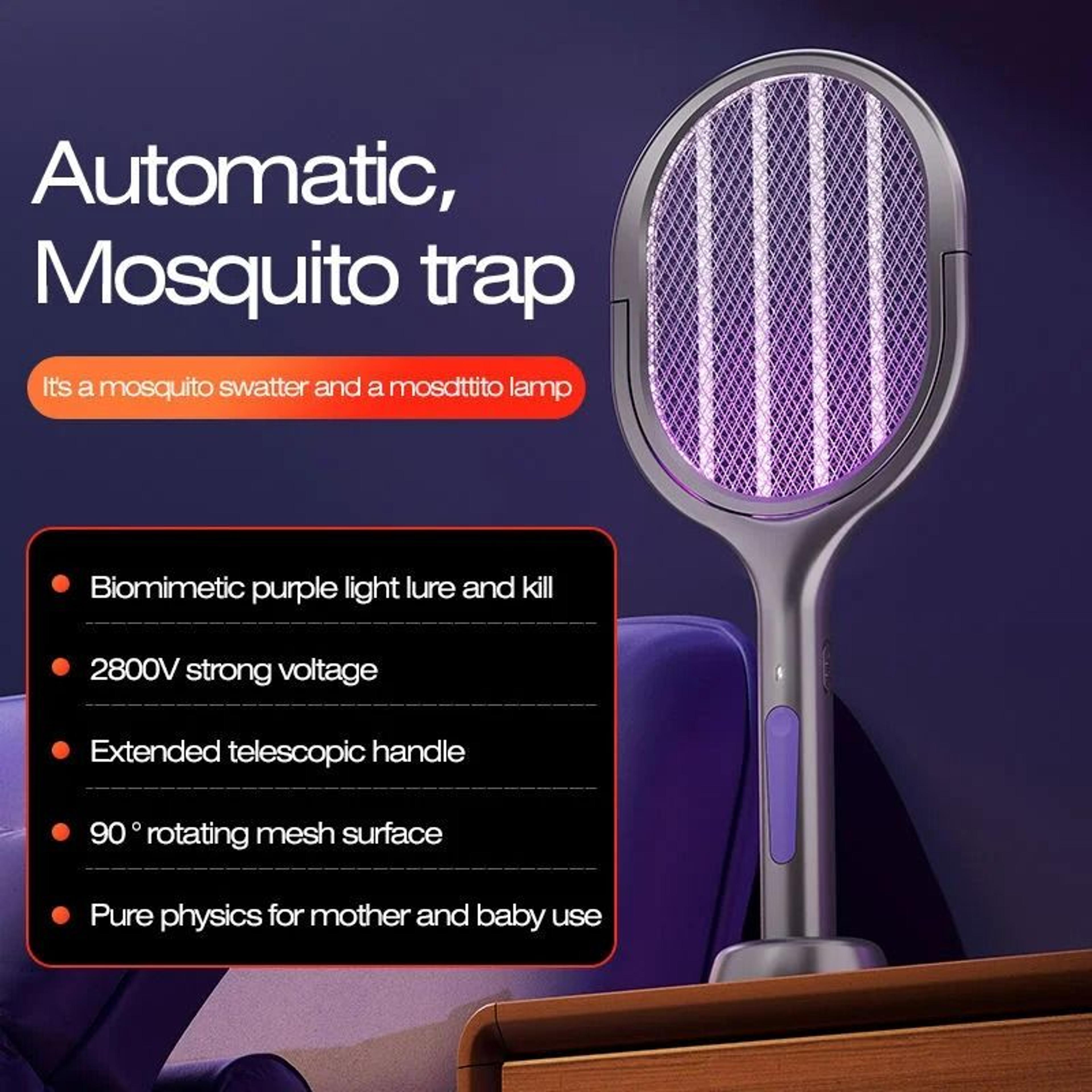space silver telescopic 2-in-1 foldable bug zapper & uv lamp