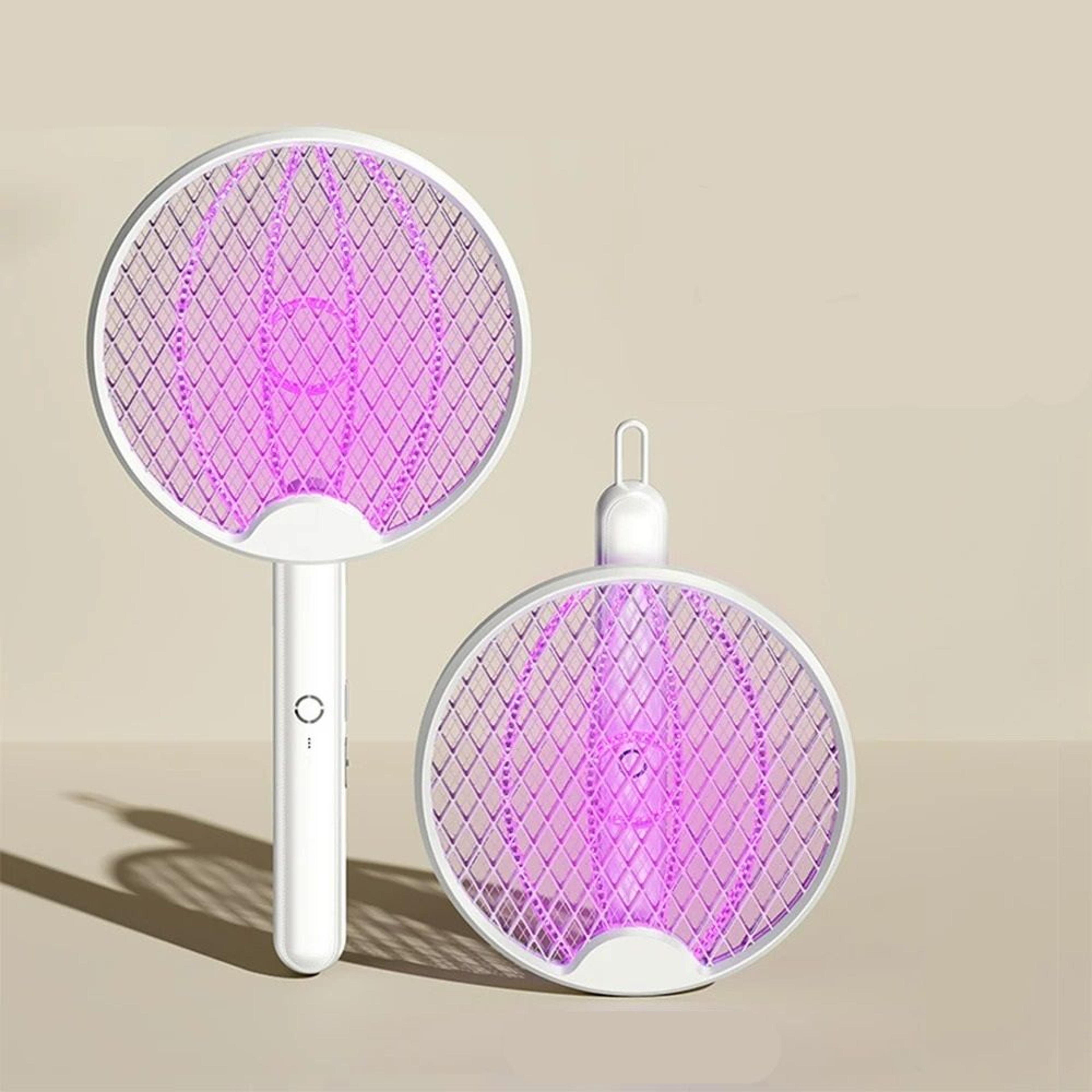 4-in-1 foldable 3500v usb rechargeable electric mosquito swatter & uv bug zapper