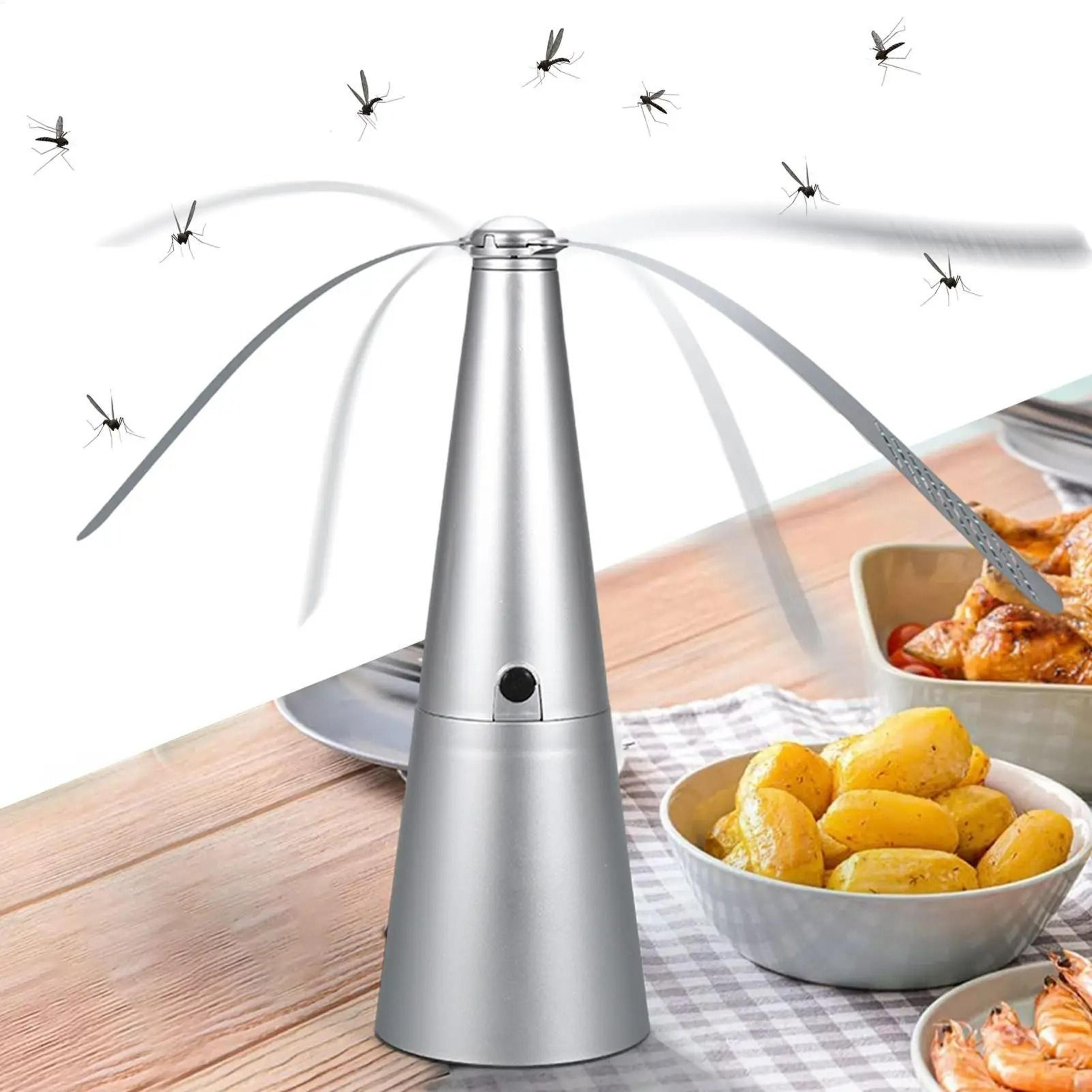 battery-powered table fly fan for outdoor dining