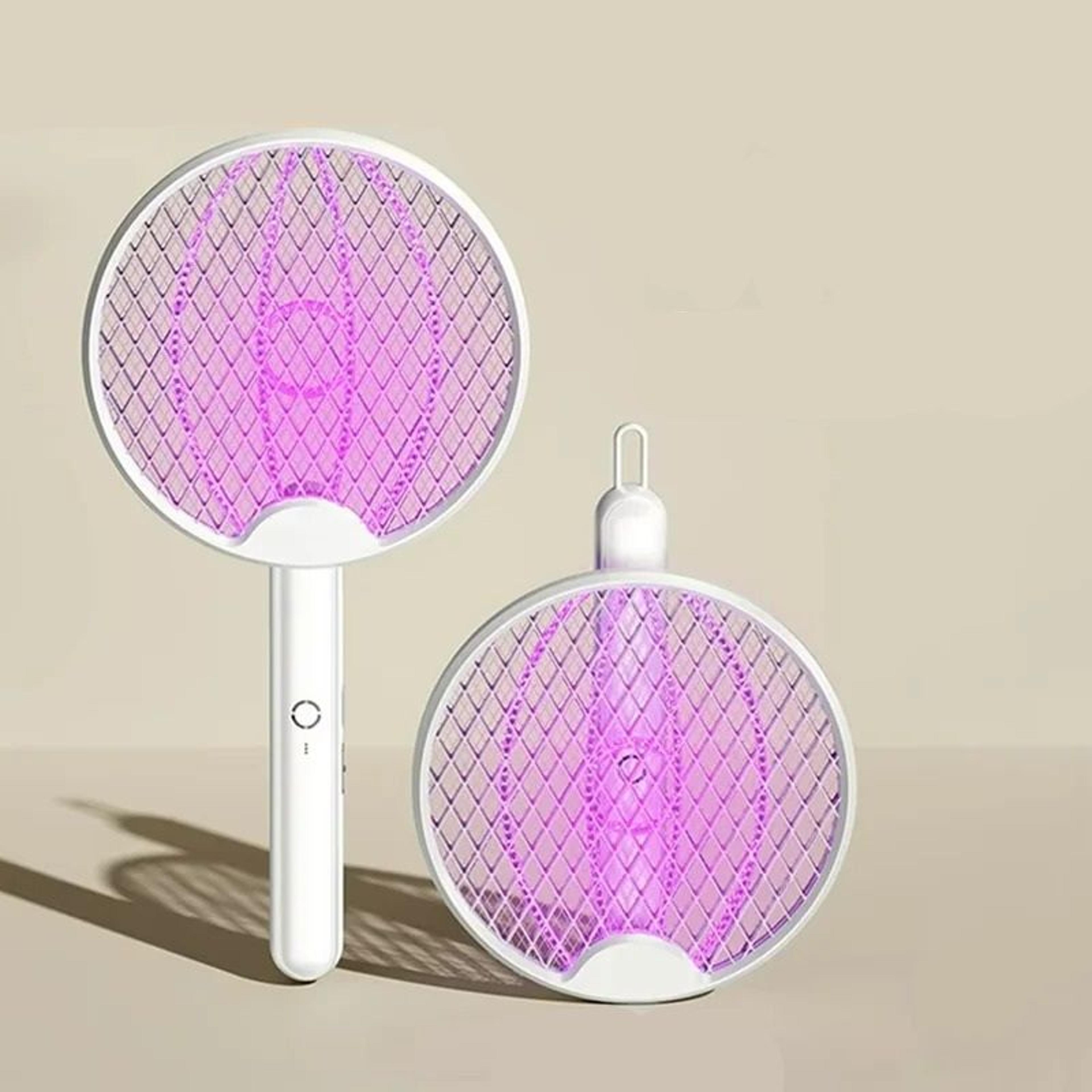 4-in-1 foldable rechargeable electric mosquito swatter & uv lamp