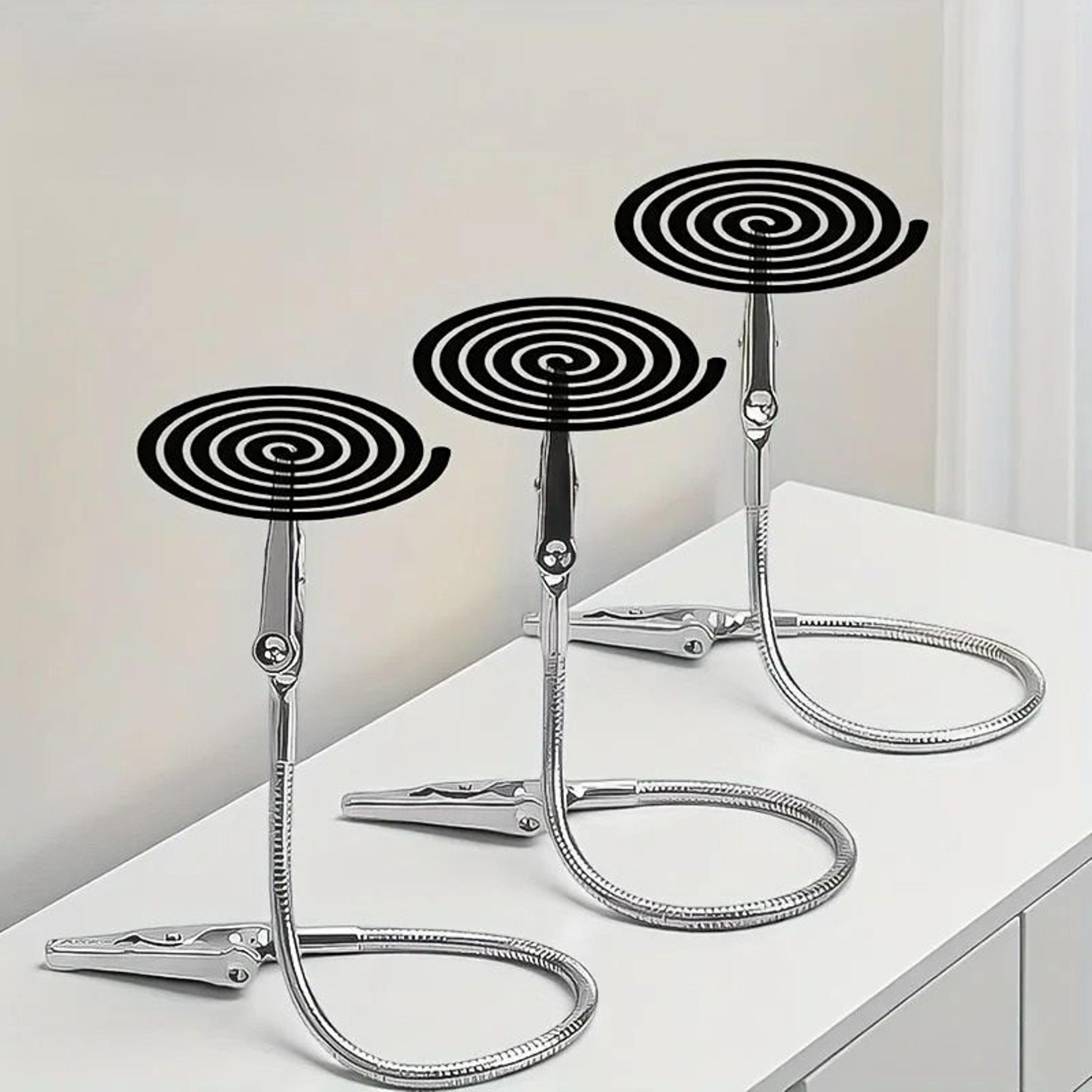3-piece stainless steel vertical mosquito coil holder stand set