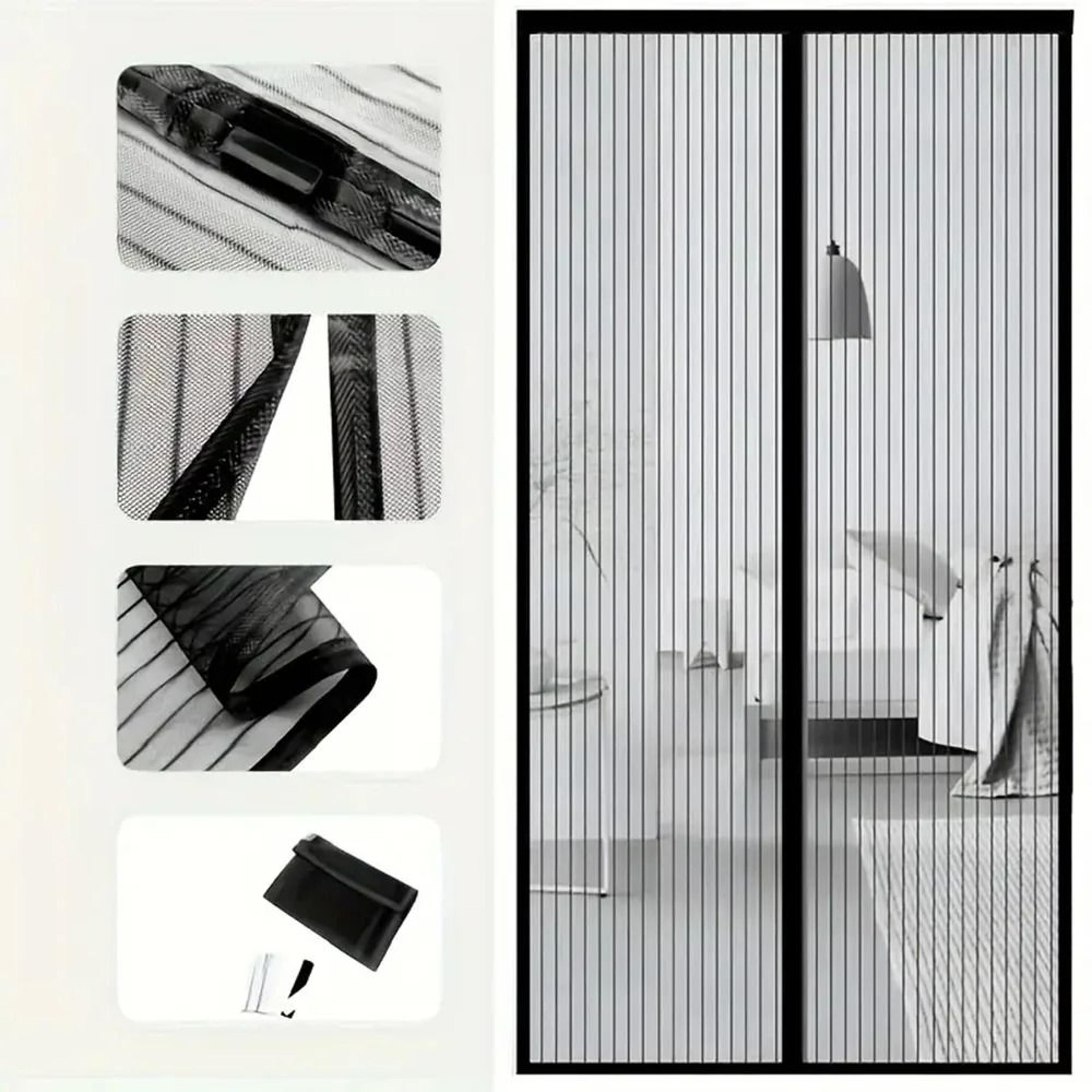 hands-free magnetic screen door mesh curtain