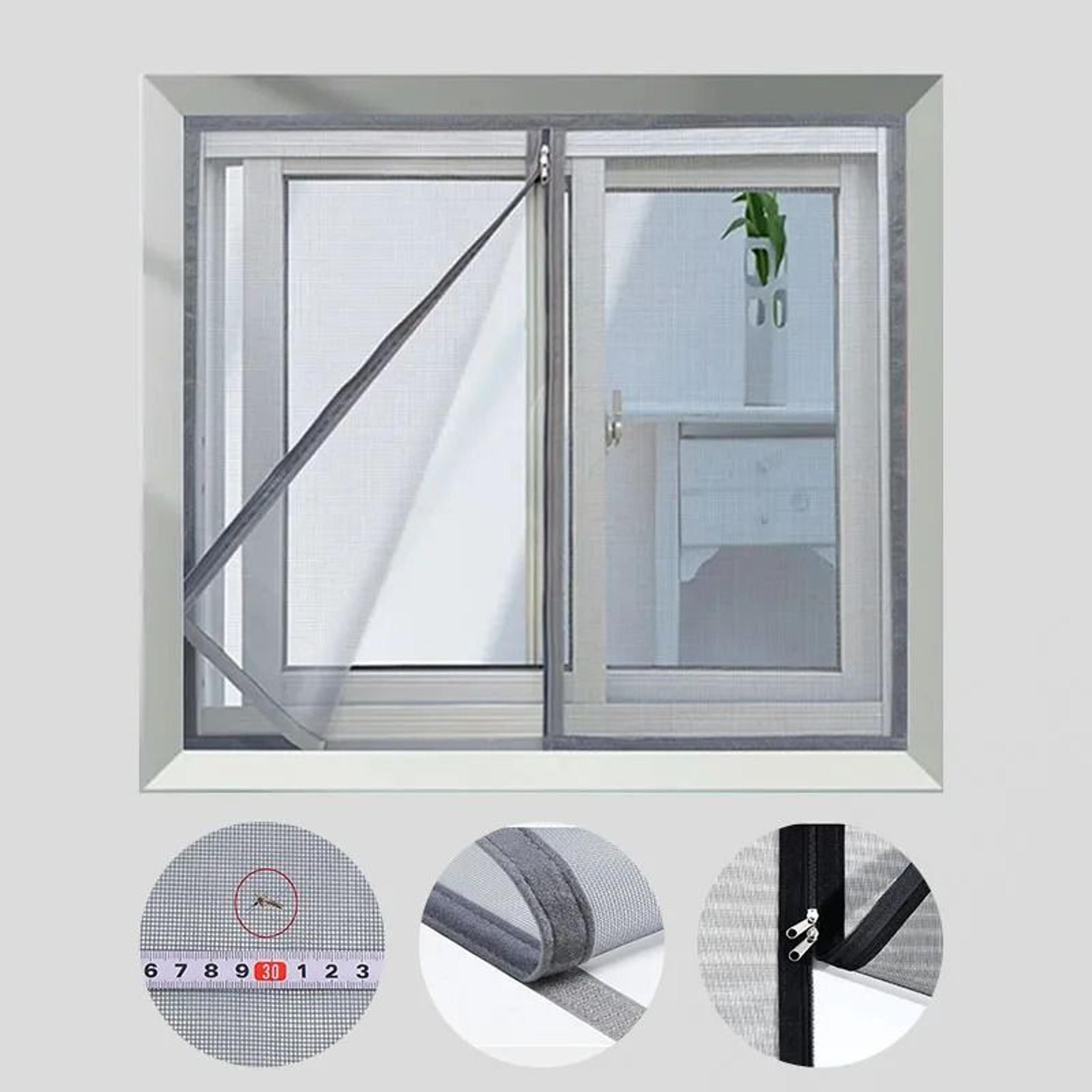 double-zipper self-adhesive window mosquito net