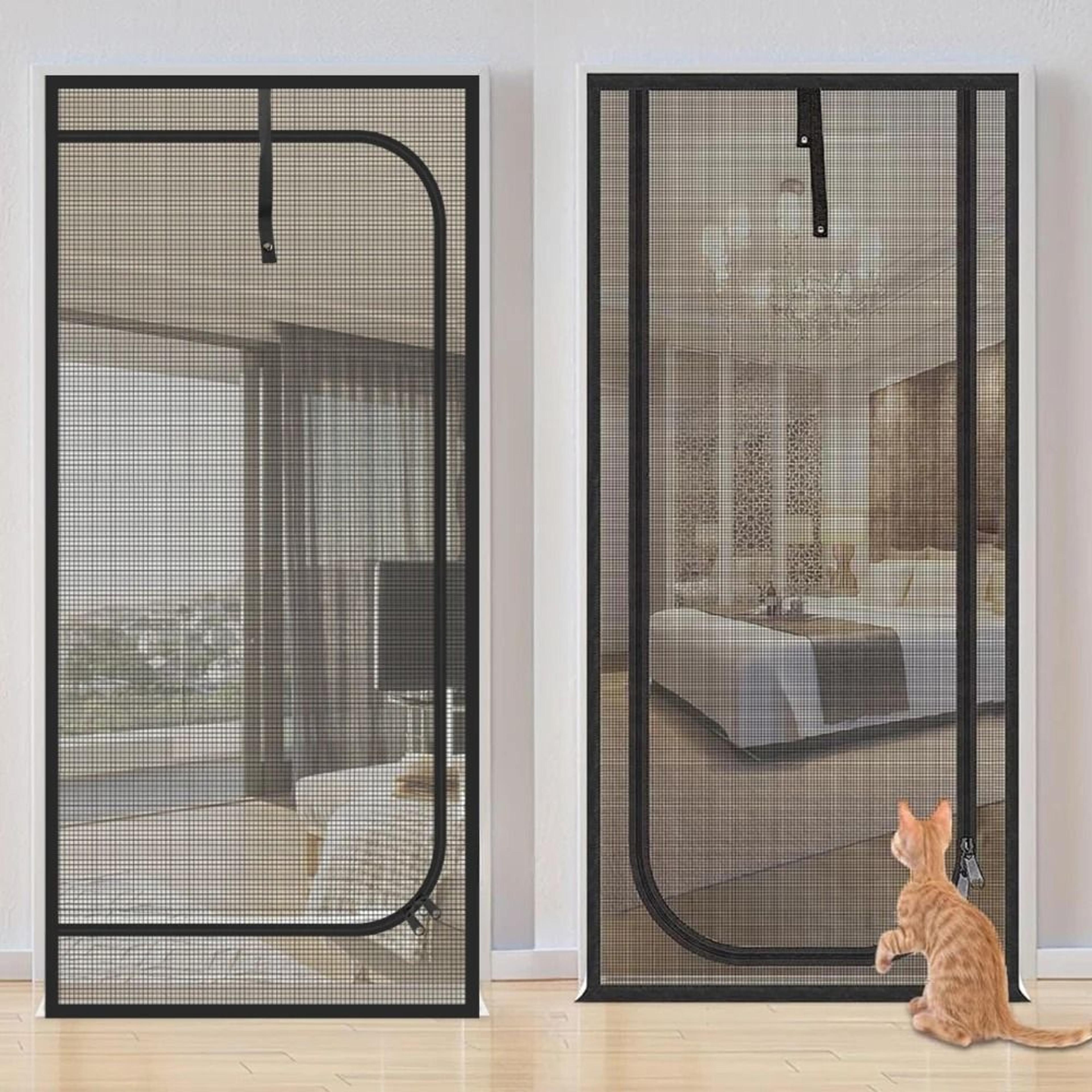 reinforced zippered cat-resistant mesh screen door