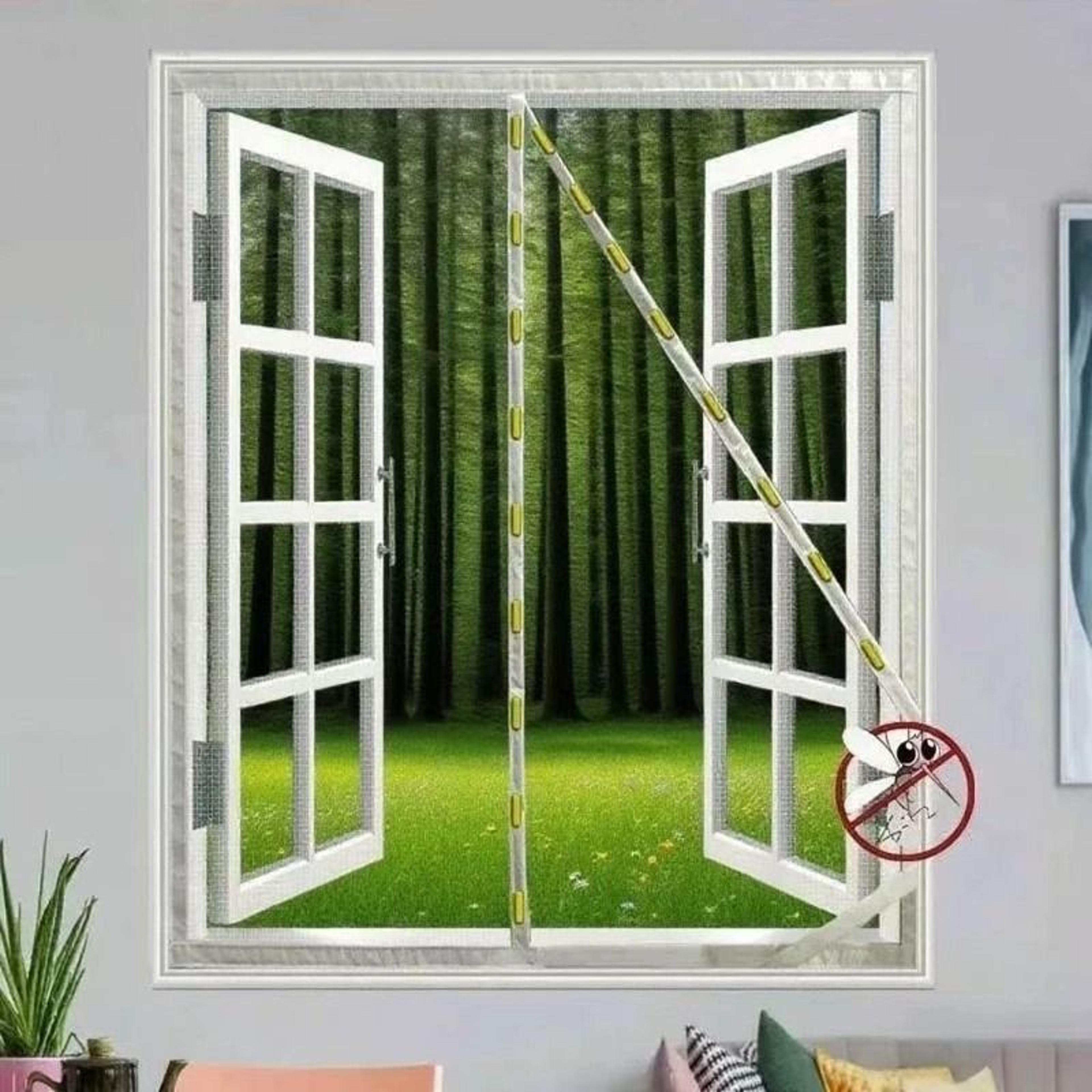 customizable self-adhesive magnetic window screen mesh curtain