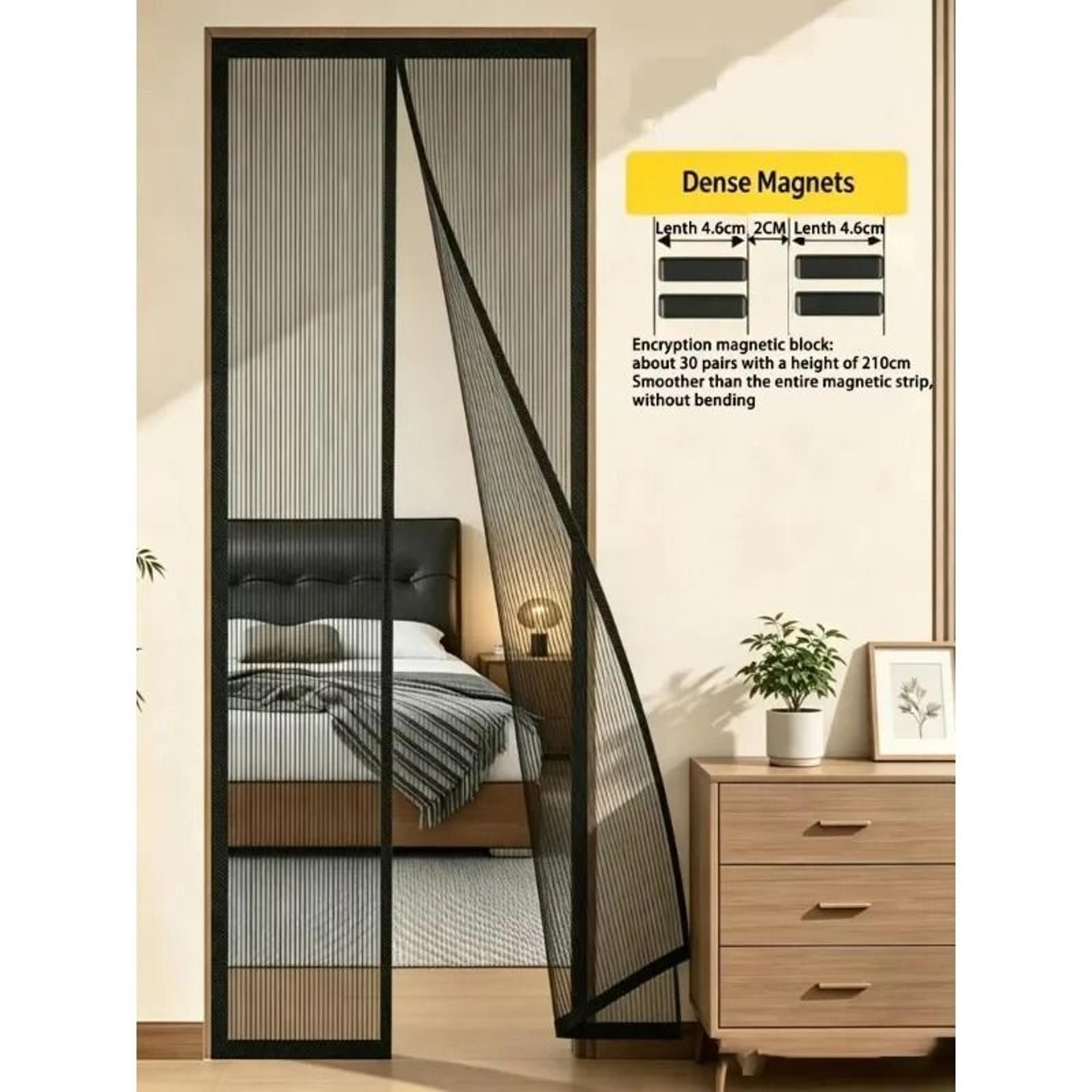 heavy-duty diamond mesh magnetic screen door