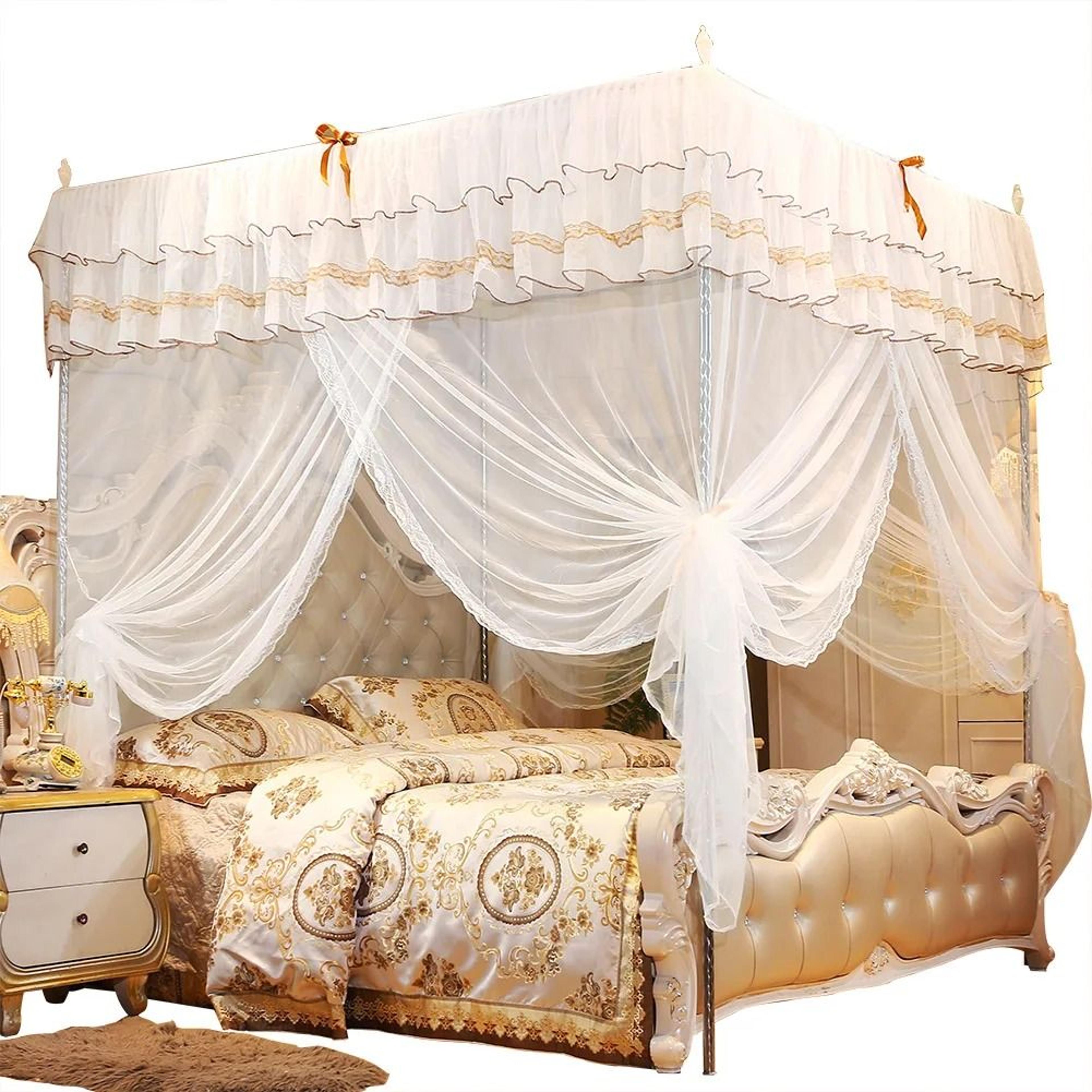 luxury princess four-corner post bed curtain canopy mosquito net