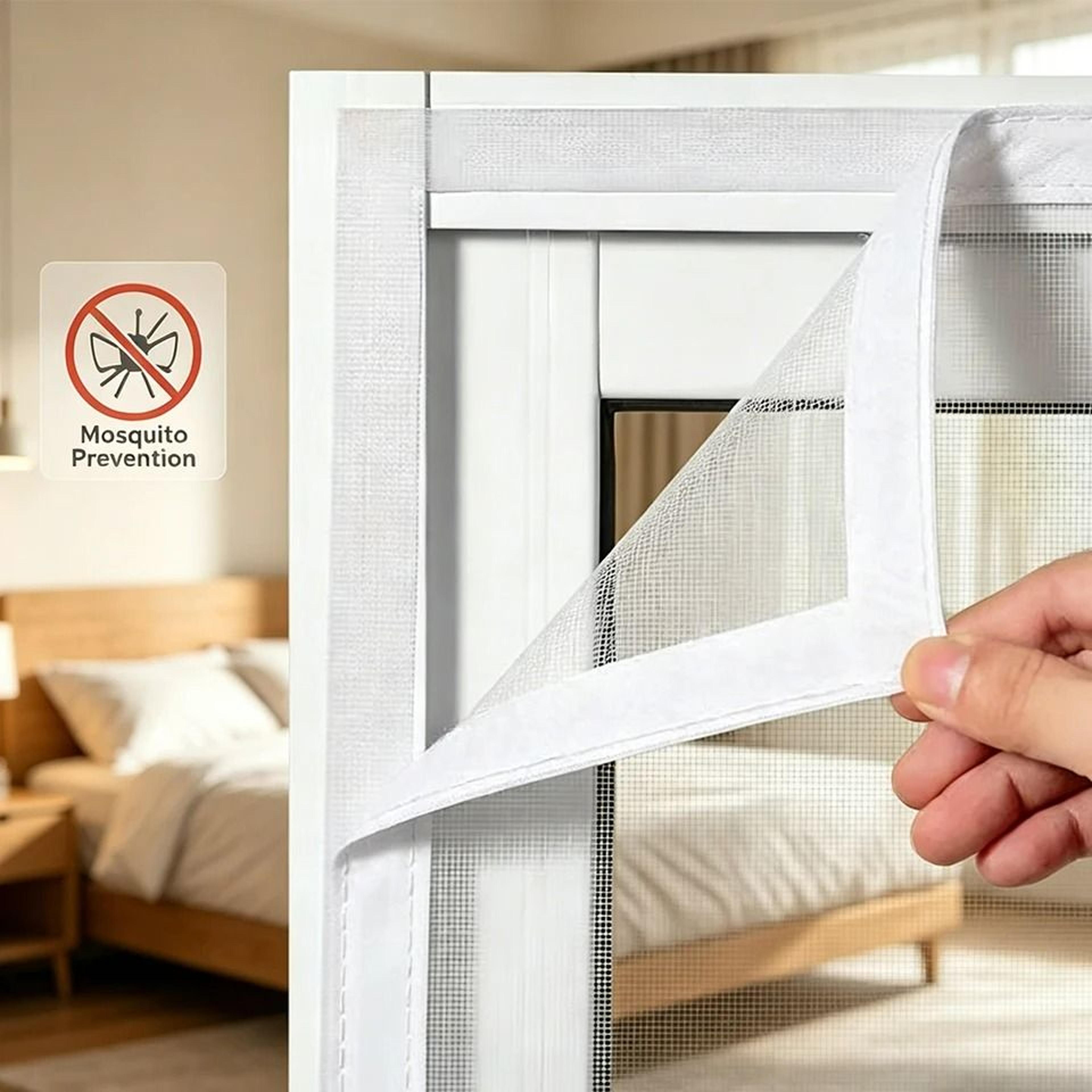 grey custom-size self-adhesive anti-fly window screen mesh
