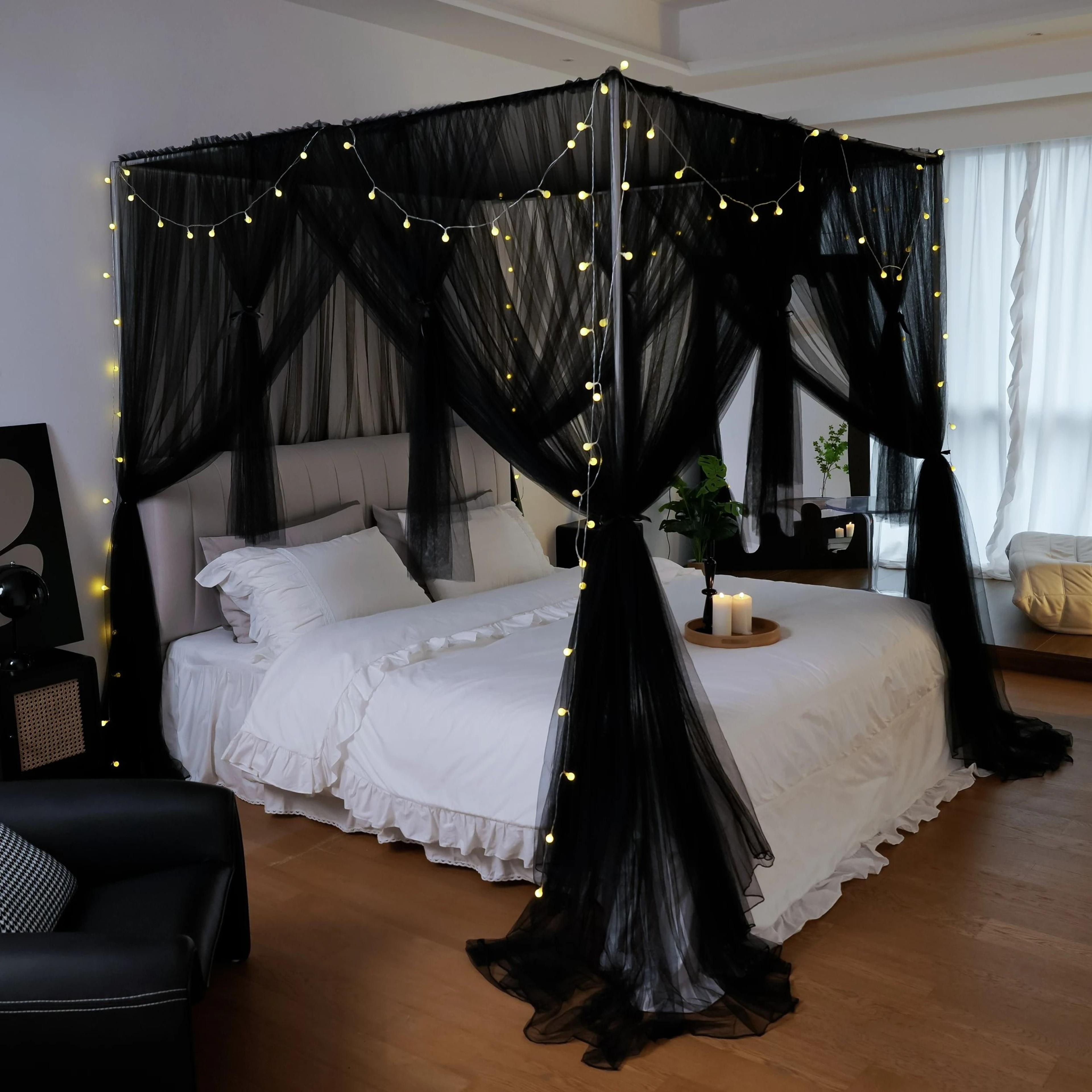 elegant four-corner post bed canopy mosquito net set