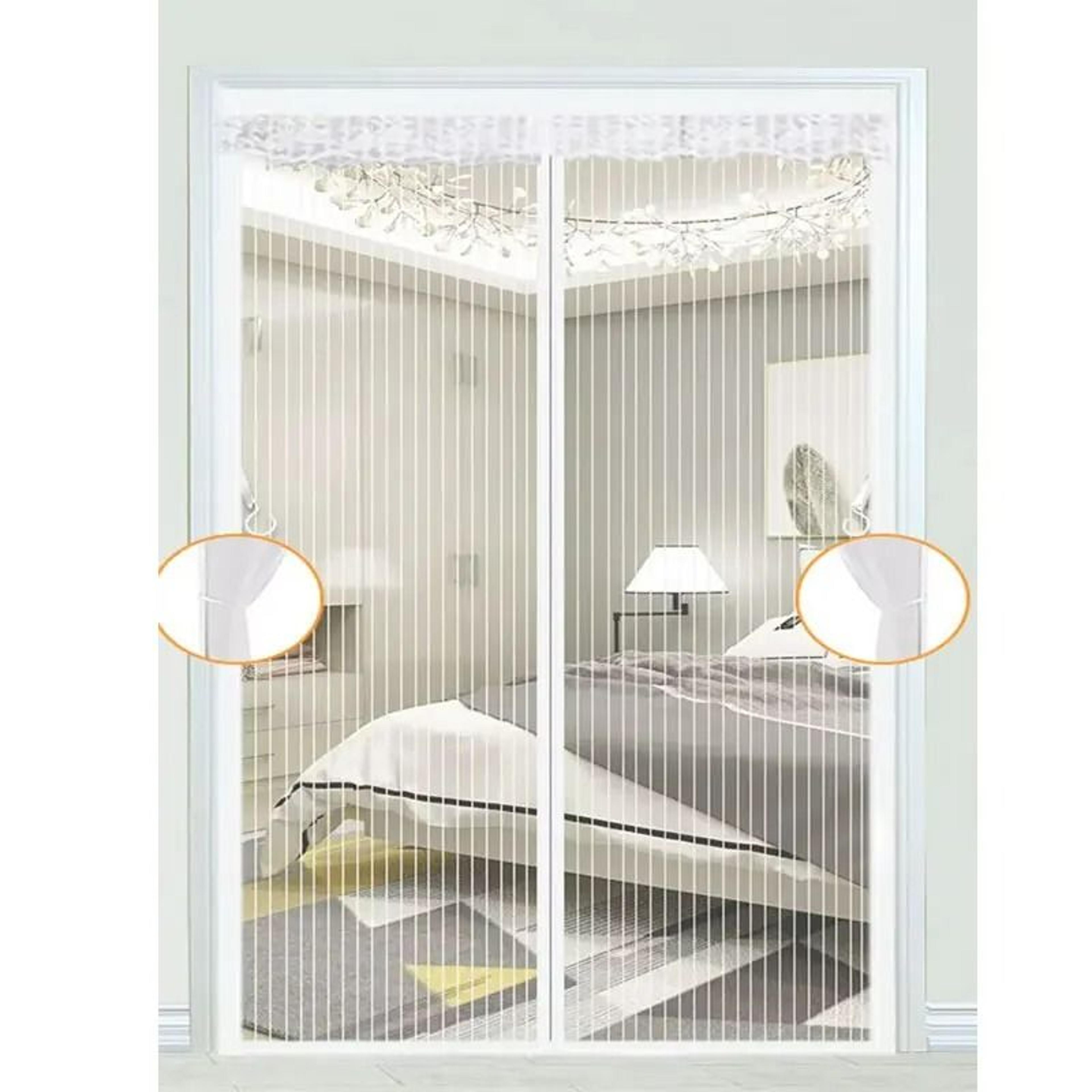 heavy duty striped magnetic screen door