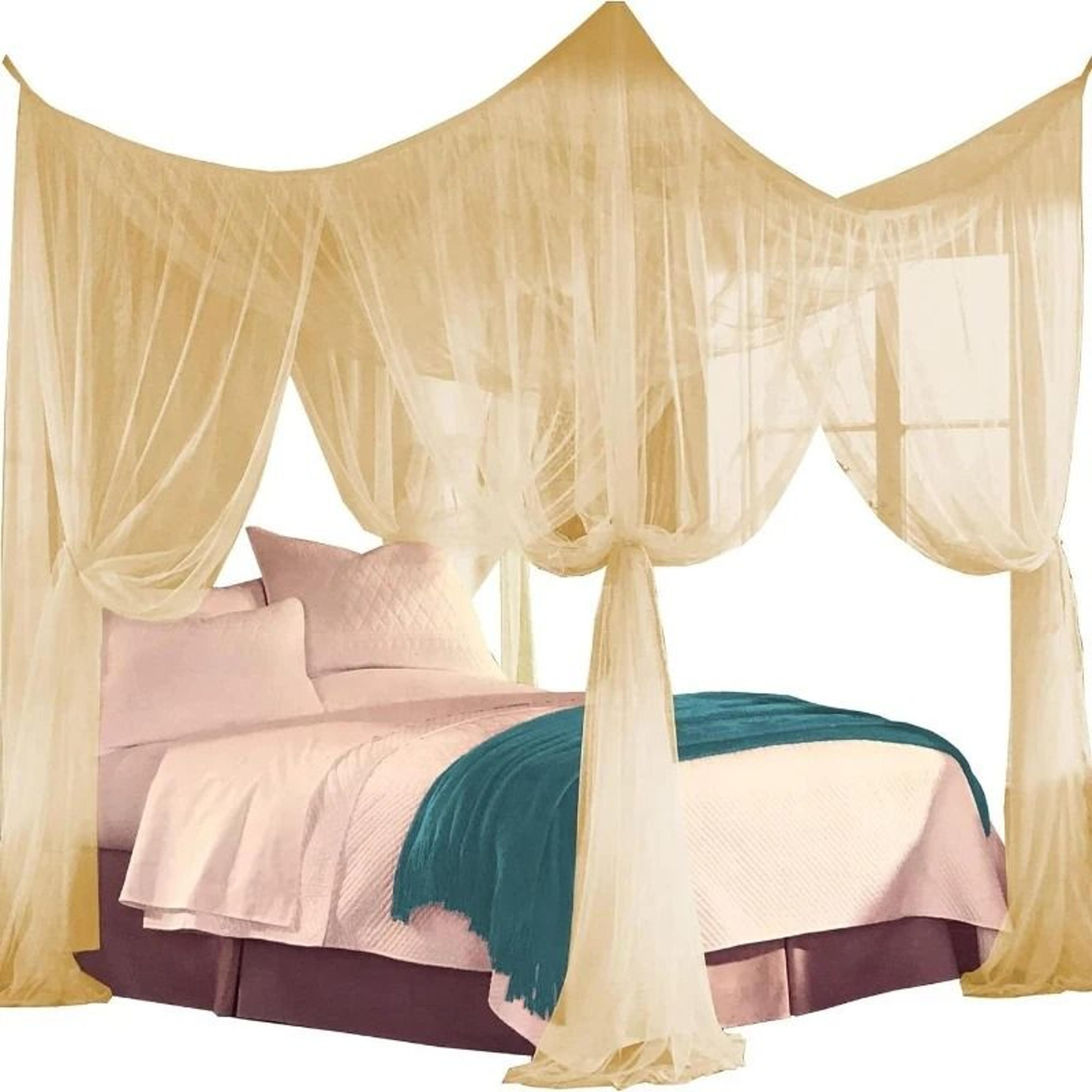 graceful white four-door palace canopy mosquito net