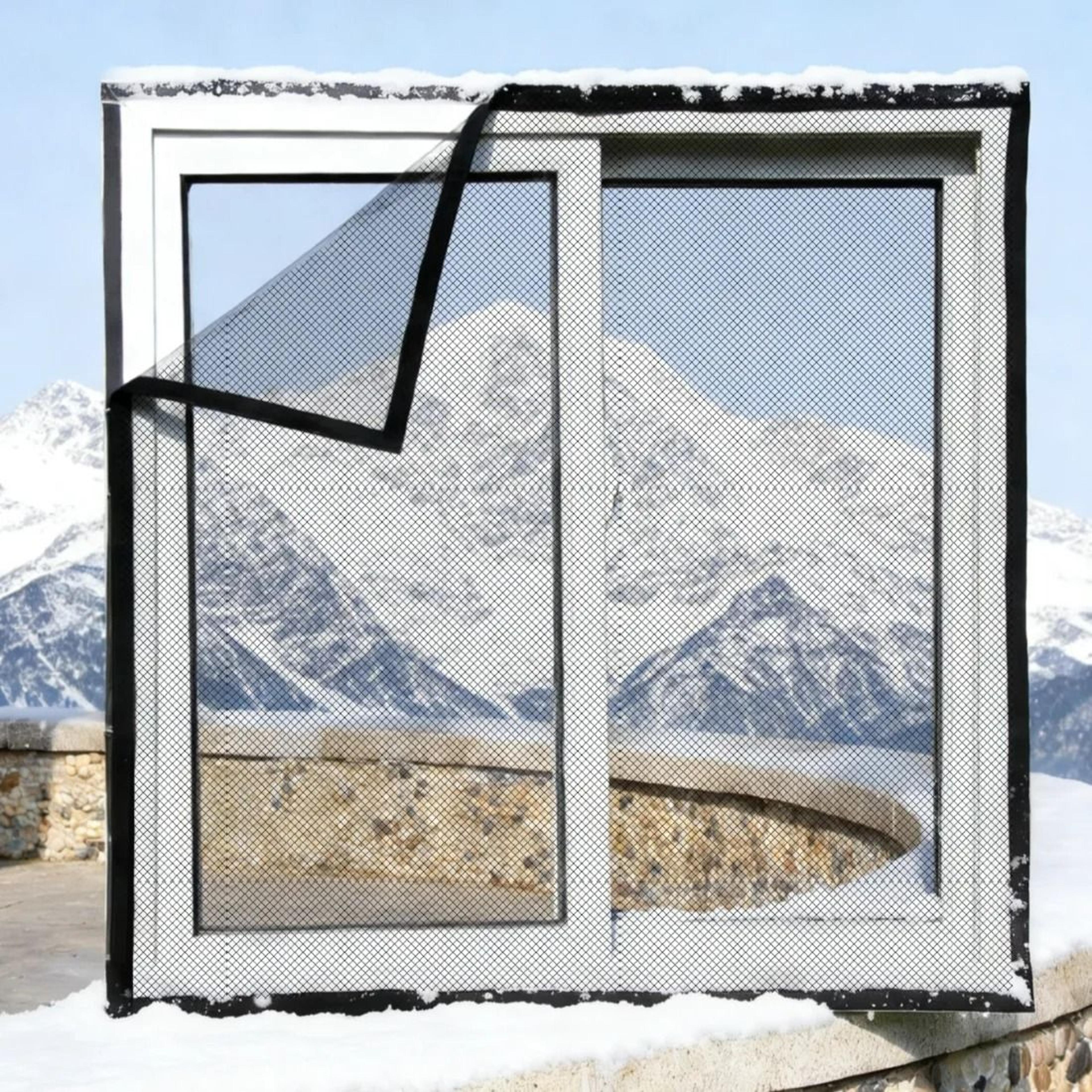 diy black self-adhesive window mosquito net